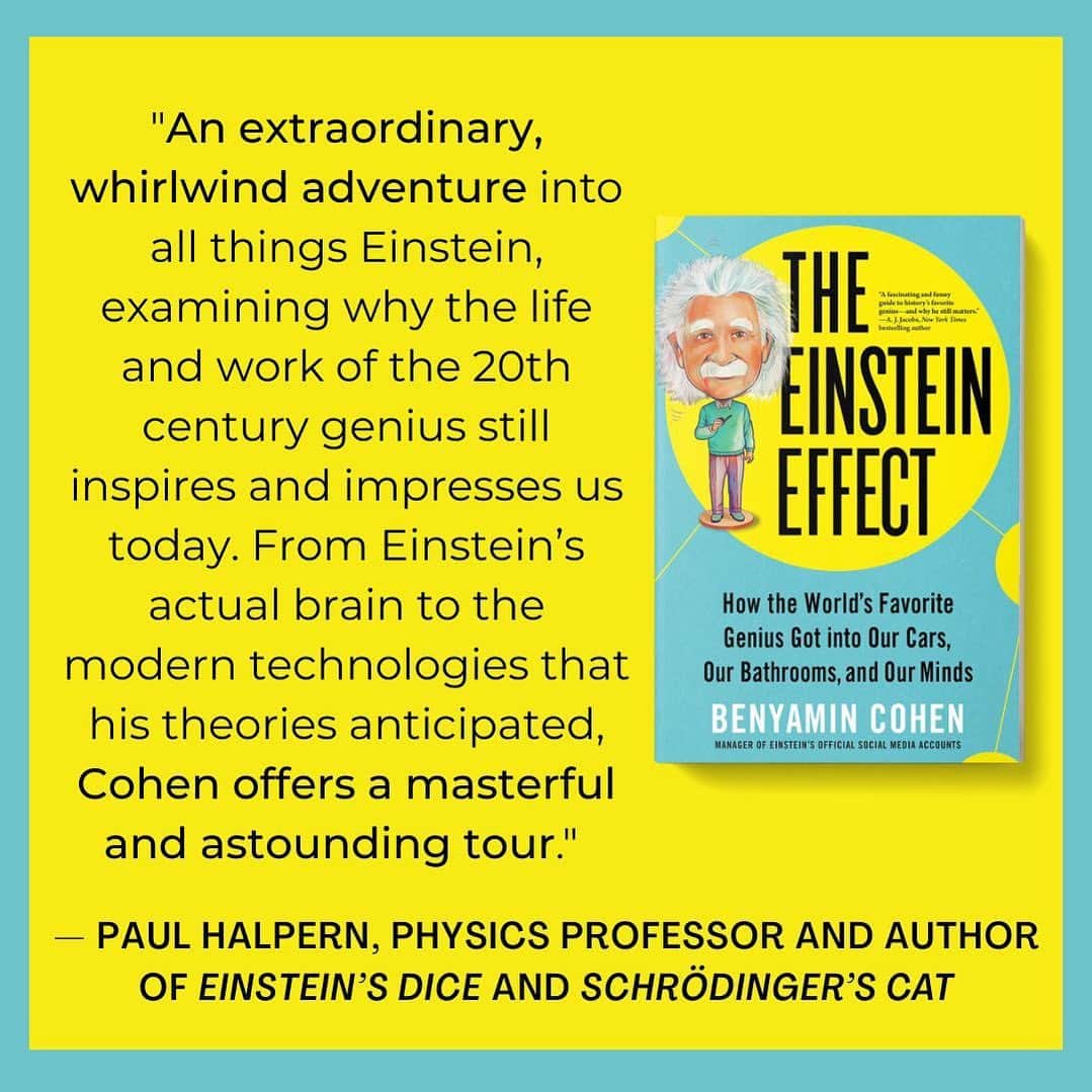 アルベルト・アインシュタインのインスタグラム：「A new book, "The Einstein Effect," explores Einstein like never before. Available now for pre-order wherever books are sold. More info: einsteineffectbook.com   @Sourcebooks @benyamin_cohen」