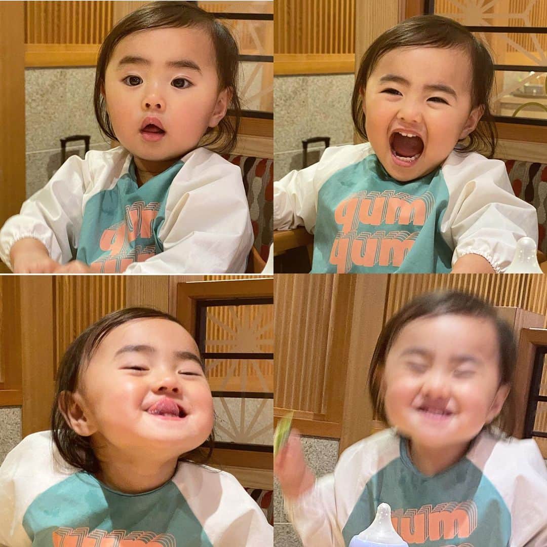 おのののかのインスタグラム：「🤪 もうすぐ１歳半！❤️ いろんな表情で毎日楽しませてくれてありがと😂❤️ ツッコミどころ満載の動画を載せちゃお。笑」