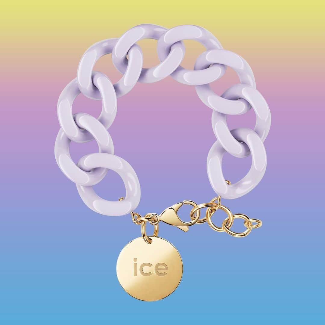 アイスウォッチのインスタグラム：「MATCH YOUR WATCH 💜  #icewatch #icejewellery #matchyourwatch #jewellery #bracelet #purple #chain #chunkychain #beauty #gold」
