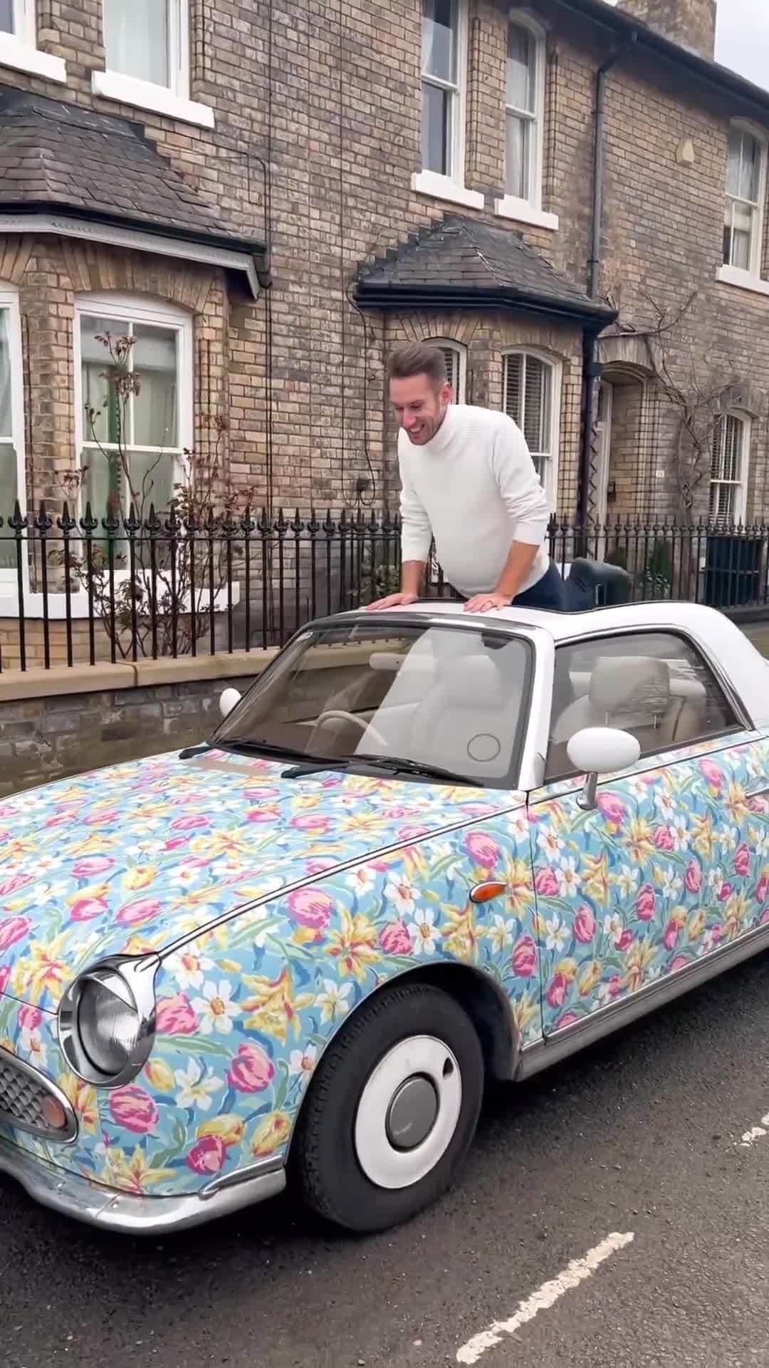 ローラアシュレイのインスタグラム：「Celebrating 70 Years of Laura Ashley, iconic prints have always been at the heart of our brand. This year we will be spreading our prints far and wide, into the homes of many Laura Ashley lifelong supporters.⁣ ⁣ For this occasion @jackdmarch has wrapped his beloved car, Maude in our 70th anniversary hero print, the Tulips - and isn't it amazing!⁣ ⁣ #spreadtheprint」