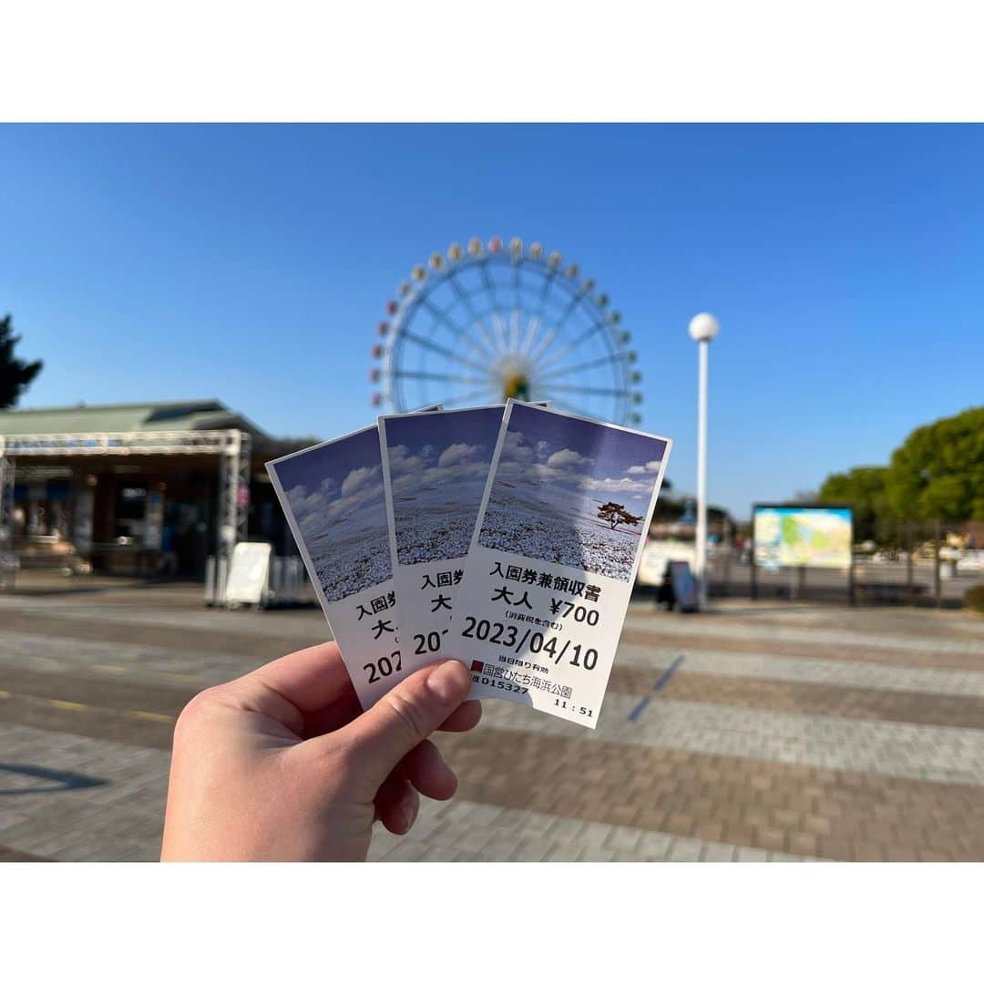 小池杏菜のインスタグラム：「国営ひたち海浜公園☀︎  どこのマダム🐼 花よりアスレチック🐵  #ピクニック日和 #ネモフィラ #チューリップ #茨城県 #ひたちなか市」