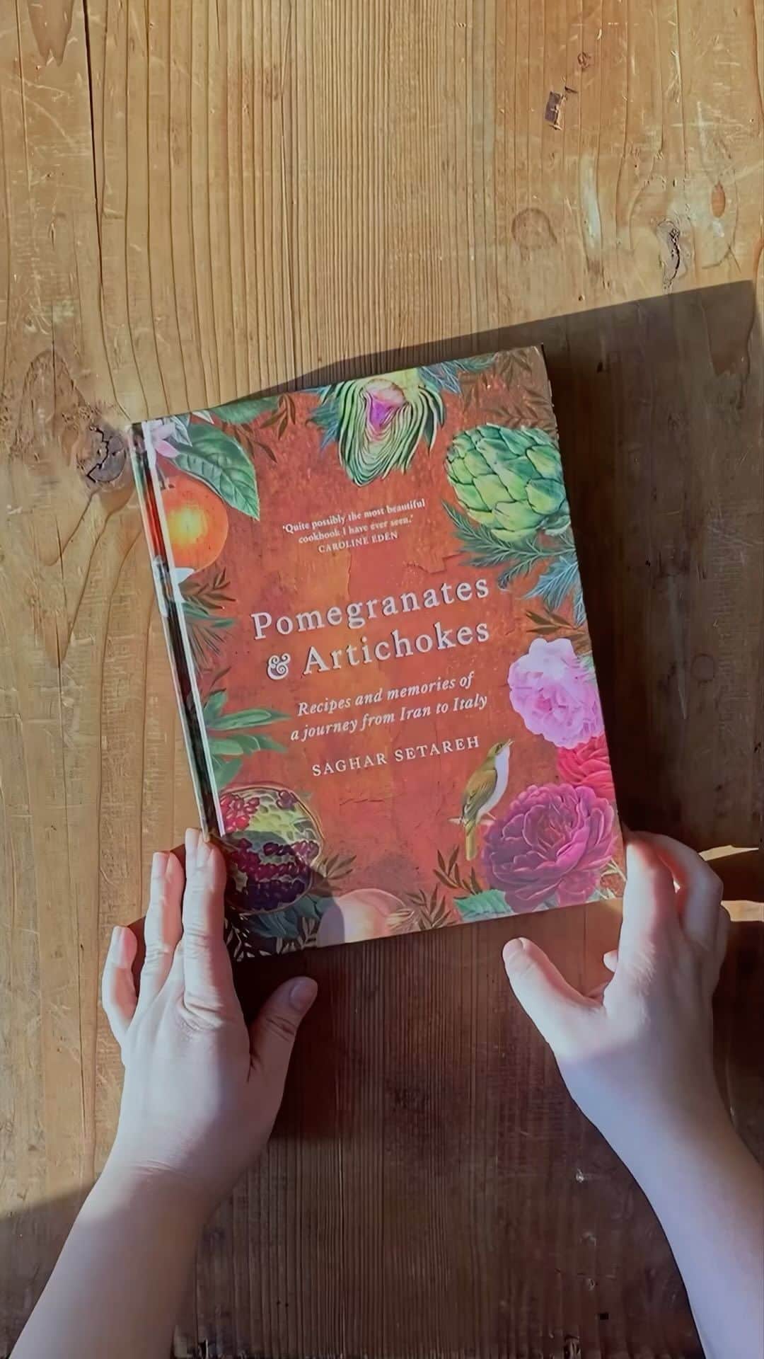 Saghar Setarehのインスタグラム：「ARE YOU READY FOR THE JOURNEY?   Only 10 days left to #PomegranatesAndArtichokes, recipes and memories of a journey from #Iran to #Italy”. 😱🫣🫠🥳  You can pre-order now via the link in the bio.  P.S. Mi raccomando, guardate il video fino alla fine che c’è una bella sorpresa 😉  Gorgeous video by @tommaso.javidi   @murdochbooks_uk @slowfoodeditore   #LabNoonCookbook #FlavorsAndEncouters」