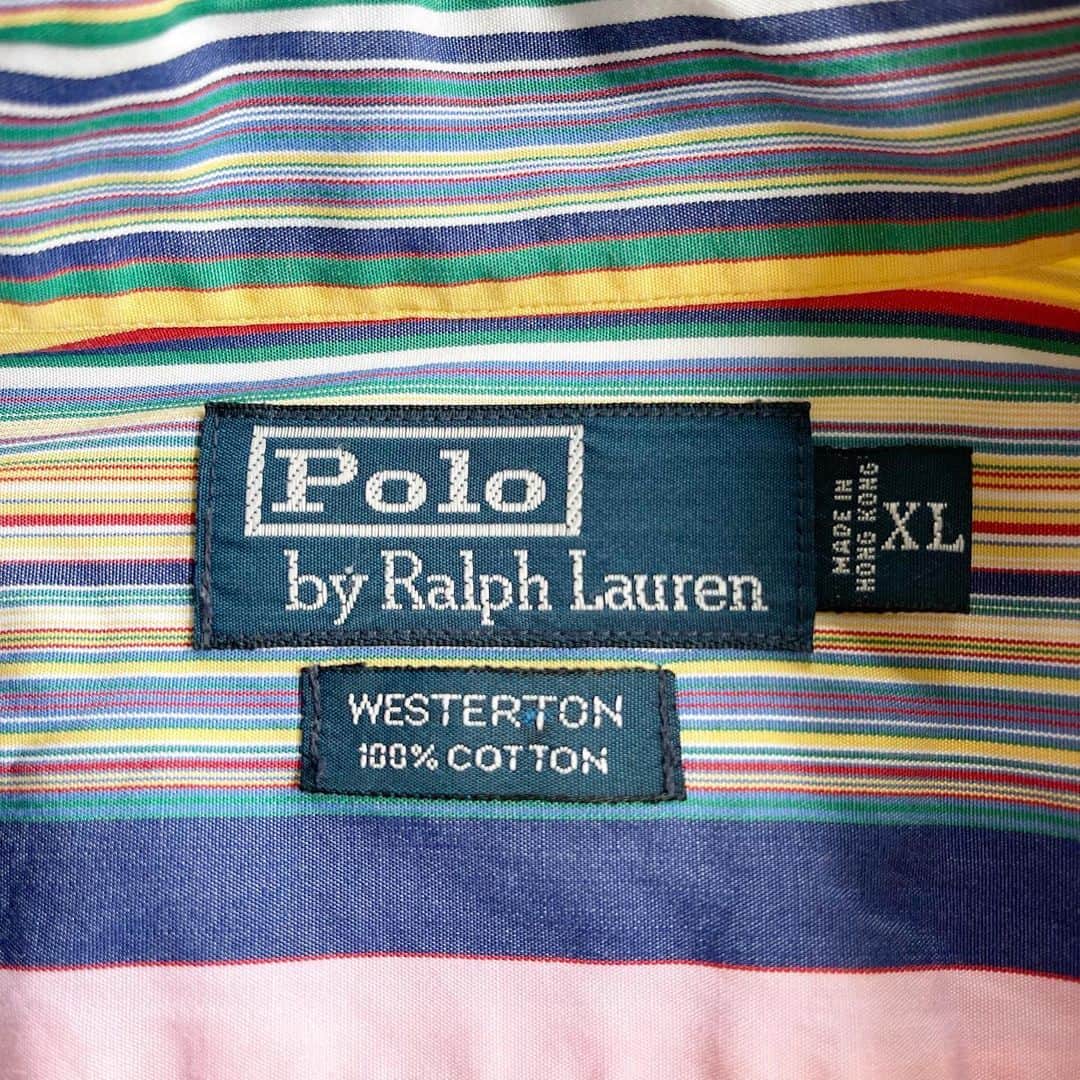 DROP...vintage select shopさんのインスタグラム写真 - (DROP...vintage select shopInstagram)「1990s Polo Ralph Lauren Crazy stripe L/S shirt "WESTERTON" 【XL】  クレイジーストライプ🌈 ポニー無し🐎  ラルフのストライプは勿論のこと人気ですが、クレイジーとなれば見つかりにくいことでしょう…。」4月24日 16時17分 - tokyo_drop
