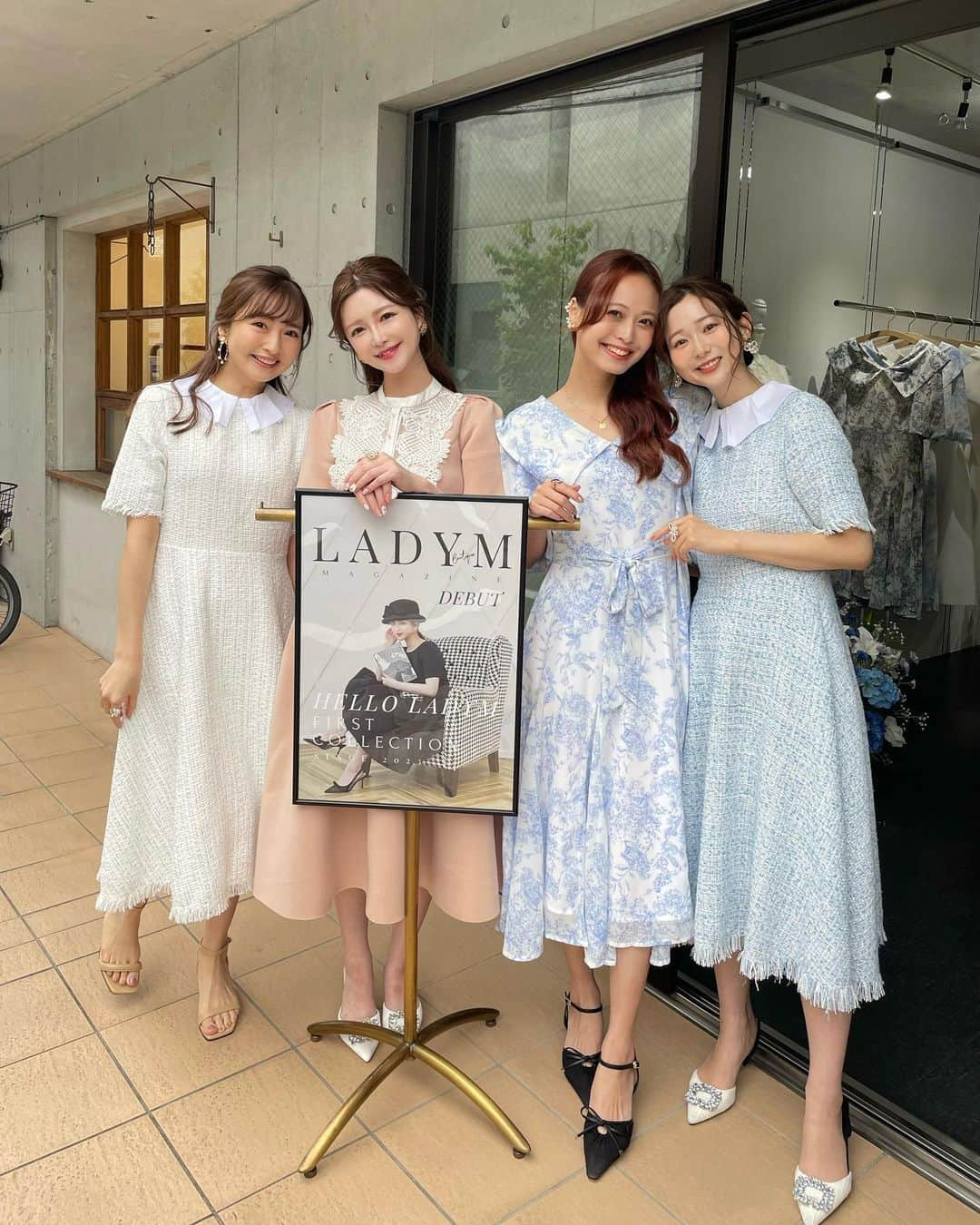 蓼沼綾のインスタグラム：「▼  𝐏𝐎𝐏 𝐔𝐏 𝐒𝐓𝐎𝐑𝐄 𝐋𝐀𝐃𝐘𝐌 𝐰𝐢𝐭𝐡 𝐅𝐄𝐋𝐈𝐂𝐄  LADYM初のPOP UP STORE 2日間が無事終了いたしました🦋  ご来場いただきました皆様、お忙しい中 足をお運びいただきありがとうございました🕊  実際に手に取ってご試着いただき、直接お話をさせていただく機会をどうしても作りたかったので皆様とお会いできて 本当に幸せであっという間の2日間となりました◡̈🤍  昔から変わらず応援してくださる方や 遠方からのお客様もいらっしゃり、お花やお手紙、差し入れなどもお気遣いいただきありがとうございました💐 皆様の温かさに触れ胸がいっぱいになりました🥹💕  お洋服への愛を語ったり やっぱり好きなものはずっと変わらないですよね！ なんて盛り上がったり💕 サイズ感や着用シーン、女性ならではのお悩みなど 貴重なご意見もお伺いすることができ、 今後のお洋服づくりに反映させて行きたいと思います🪡  大ファンのアクセサリーブランドFELICEさんでは、 フェリーチェラバーの皆様が沢山いらっしゃって、 一緒に愛を語れたことがとても嬉しかったです💍✨ プロデューサーのさきちゃん( @sakiii049 )のお人柄や センスにみんな虜になっていました🫰🏻💕  デビューしたての小さなブランドにも関わらず ご一緒させていただけてとても光栄でした🤍 本当にありがとうございます🕊  また今回のイベントを盛り上げる為に 快く引き受けお手伝いしてくれたみんな LADYMのお洋服も可愛く着こなしてくれて 右も左も分からない私をサポートしてくれて 本当にありがとう🥰💓  @emika_nishimura  @__mako08__  @maipipii   今回、私が着用していた展示会限定カラーの ボンディングドレス" MILK TEA "と 別売りのレース襟については、 大変多くのお問い合わせを頂戴している為、 WEB STOREでもお取扱い出来るよう、現在調整中です🖋  発売日など決定しましたら 改めてご紹介させてくださいませ🕊 　 また遠方でなかなか足をお運び頂くことが 難しかった方々もご連絡ありがとうございました😌 やはりお会いしたいので、東京以外でもPOP UPできたら いいね！なんて話をしています💭  もし開催が決まりましたら その時はご報告させてくださいませ🌿  たくさんの愛をくださった皆様、 この度は本当にありがとうございました🦋  -------------------------------  🪡LADYM / ラディム Instagram： @ladym_jp 公式サイト： https://ladymofficial.stores.jp  💍Felice / フェリーチェ Instagram：　@saki_felice 公式サイト： https://sfelice.stores.jp  ---------------------------------  #LADYM #ladym_style #ラディム #フェリーチェ #popupstore  #ポップアップストア  #展示会 #exhibition  #fashion  #tweed #ツイード #お洋服 #大人可愛い #トワルドジュイ  #toiledejouy #襟 #ボンディング」