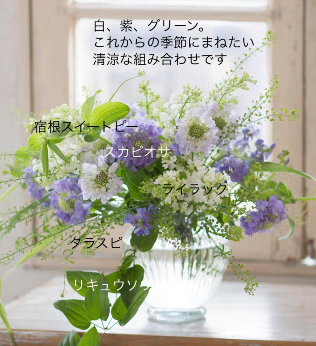 雑誌『花時間』さんのインスタグラム写真 - (雑誌『花時間』Instagram)「花をいけても、うまくまとまらないのは、器と順番に理由があるかもしれませんよ。  花時間（@hanajikan_magazine）です。  張り切って、たくさんのお花を買ったのに…  バランスがよくないし、いけた花は、なんとなーくバラバラ…。  あるあるですね😅  「つぼ形」の器を使って、スプレータイプのお花からいけるだけでも、そのお悩みは解決ですよ！  つぼ形は口が、ちょっとすぼまって、胴がふっくらした形。  メリットは主にこの3つ！  ・まとまりよくいけられる  ・器の内側の側面に茎を当てるだけで花が留まる  ・茎をのびやかにいけてもバランスがとれる  優秀ですよね。  丸いフォルムは、やさしいイメージすら与えてくれるんです。  いける順番は（スプレータイプ」の花材から！  つぎに挿す花を固定する足場になってくれるんです。  たくさん枝分かれした花材を見つけたら、切り分けずに、そのまんまいけてみて。  素敵にいけられますよ💕  では、本日もお疲れさまでした🍵　明日も元気smile😊😊😊で頑張りましょう！ byピーターパン  花　@soranohako  写真　@satomi.ochiai78   【花時間ニュース】 💜『花時間』から、花の定期便がスタートしました🥰　世界でここだけのバラと旬花が届く嬉しいサービスです💕  💜『花時間2023秋冬』〈春夏秋冬。季節のリース〉大好評発売中！  💜2023年『花時間』カレンダー絶賛発売中！  💜『花と短歌でめぐる 二十四節気 花のこよみ』大好評発売中  すべて @hanajikan_magazine のプロフィールのリンクから飛べます✈️  『花時間』本誌や書籍は全国の書店、ネット書店でも発売中✨  #花時間 #ライラック #スカビオサ #フラワーアレンジ #花が好き #花が好きな人と繋がりたい #花を飾る #花を飾る生活 #花屋さんへ行こう」4月24日 18時28分 - hanajikan_magazine
