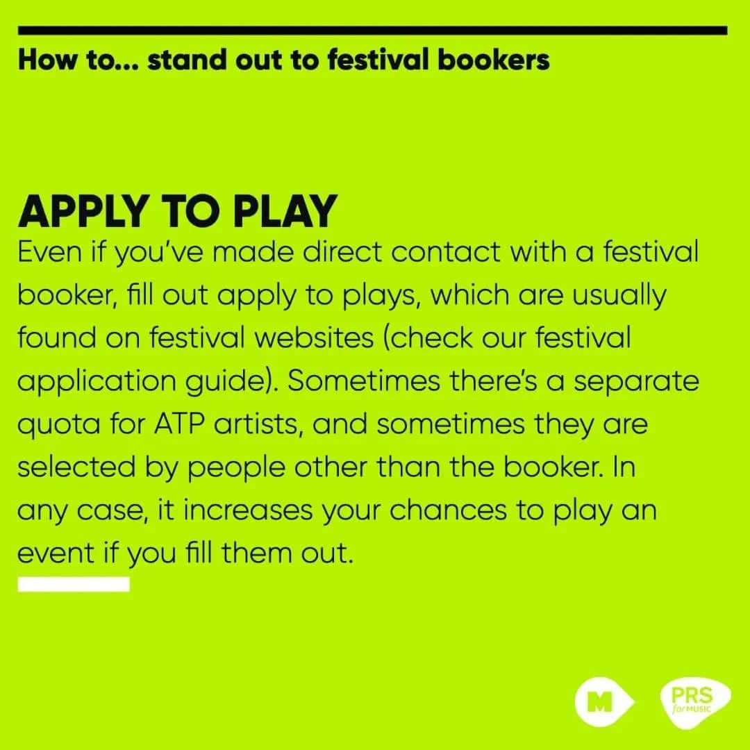 PRS for Musicさんのインスタグラム写真 - (PRS for MusicInstagram)「When it comes to festivals, there are usually more artists wanting to play than there are slots on the bill. M Mag spoke to @liveatleedsfest booker @joehubbard for the inside info to help you get noticed by festival bookers.  What's worked for you? Share your tips in the comments ⬇️  PS: Don't miss out on your live performance royalties, if you play at a festival, make sure you report your setlist to us 📝.  #PRSTips #PRSCommunity」4月24日 18時53分 - prsformusic