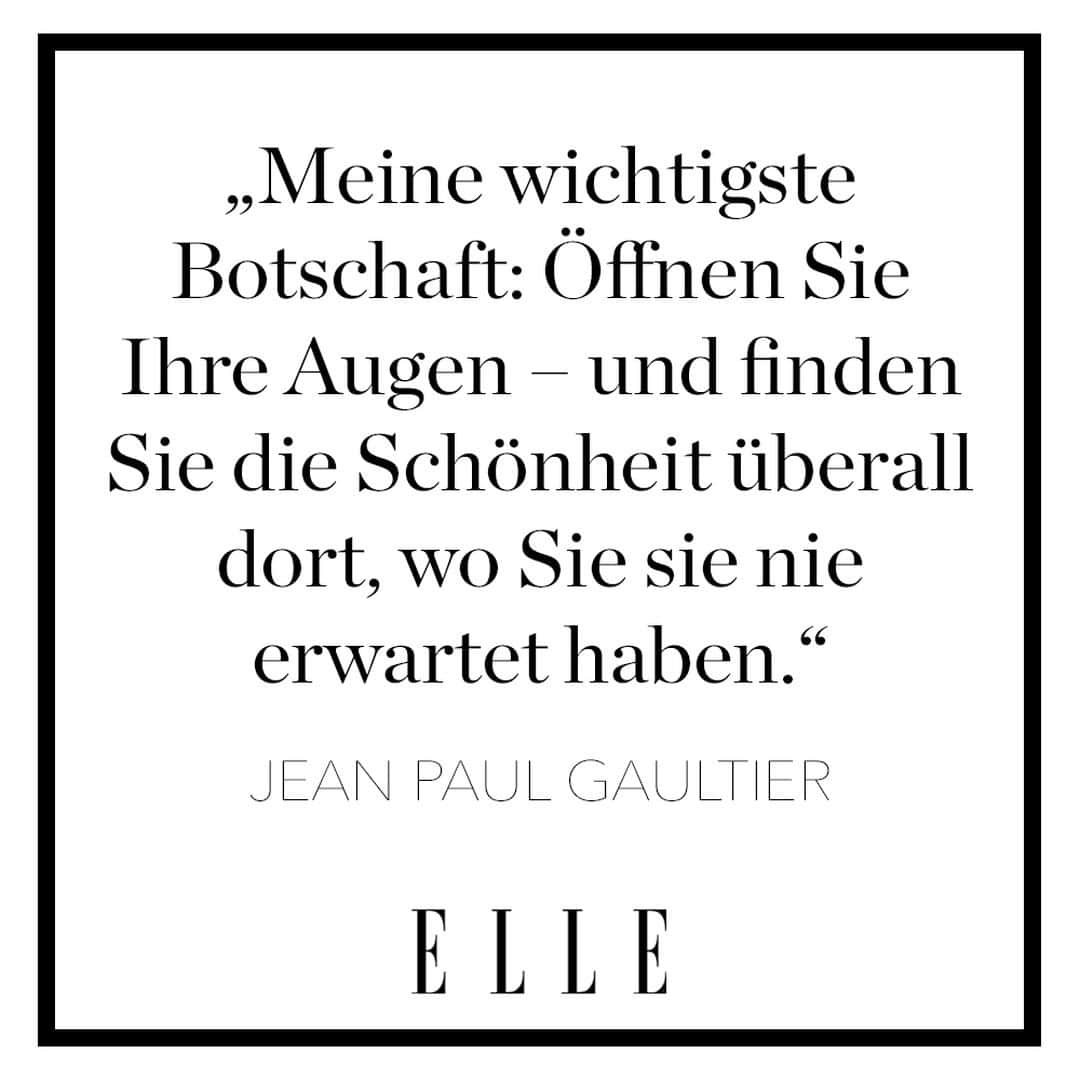 ELLE Germanyさんのインスタグラム写真 - (ELLE GermanyInstagram)「Happy Birthday, Jean Paul Gaultier! Der französische Modedesigner wird heute 71 Jahre alt. ✨  #jeanpaulgaultier #fashioninspo #zitate #quotes」4月24日 19時18分 - ellegermany