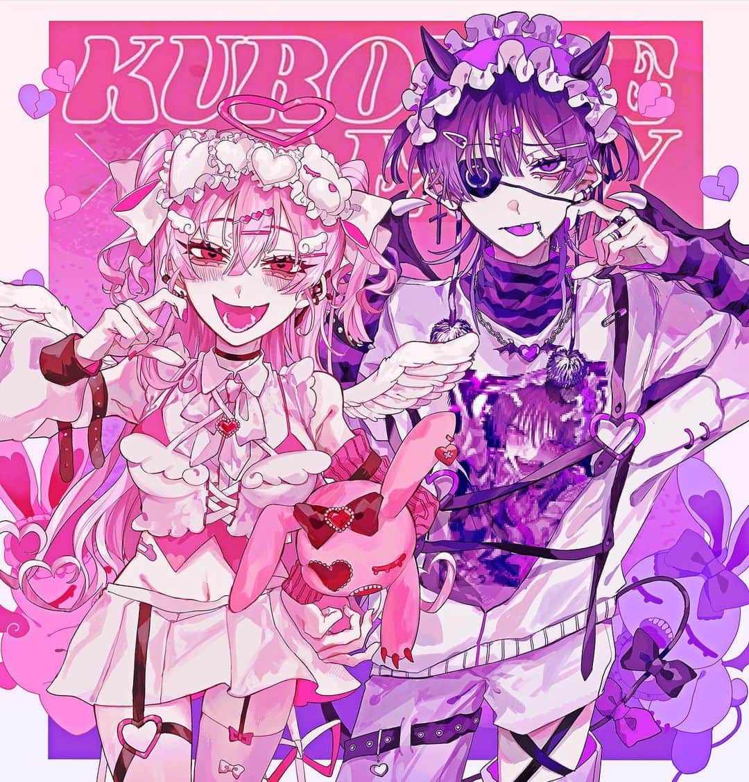 くろうめのインスタグラム：「🎀Lafary様とのコラボ商品が発売されます🎀  場所❤︎SHIBUYA109 6F 発売日❤︎5/1(月)〜 (店舗:10:00～、通販:19:00～）  店舗販売だけでなく、通販もあります！ 詳細は随時おしらせいたしますね💟   #illustration  #いらすとぐらむ   #渋谷109」