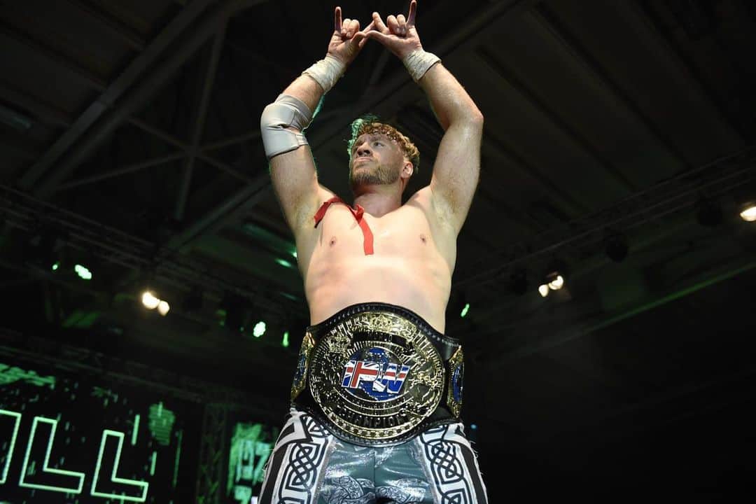 ウィル・オスプレイのインスタグラム：「• All Or Nothing 🔥 22/4 •  History was made.   @willospreay became the NEW 1PW World Champion 🏆   Will he retain his championship on June 10th @ Devil’s Due?  Get your tickets now.  🎟️ 1PWTIX.COM (link in bio)  #WillOspreay #1PW #1PWAON #1PWAllOrNothing #1PWDevilsDue」