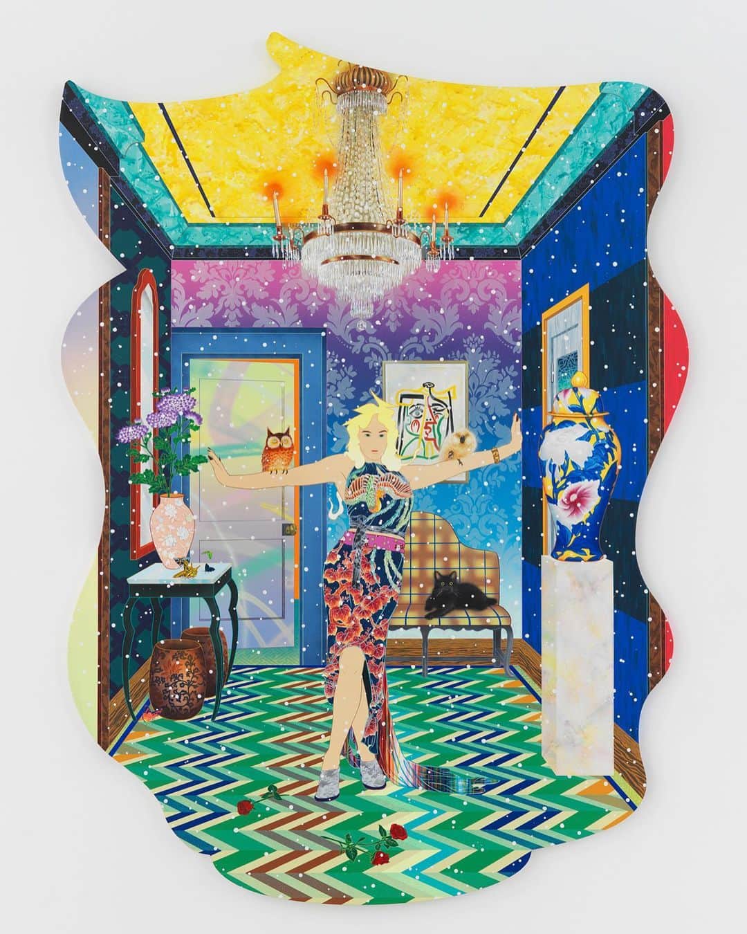 松山智一のインスタグラム：「The Letter Half Awake, 2023」