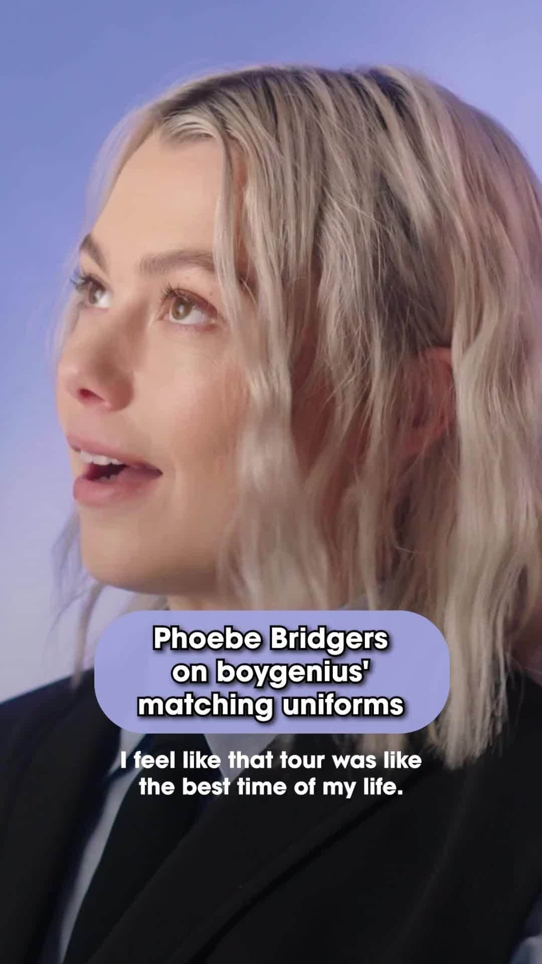 Teen Vogueのインスタグラム：「The way I lost my mind at #Boygenius' matching suits at #Coachella 💀 Watch #PhoebeBridgers build the playlist of her life at the link in bio ✨」