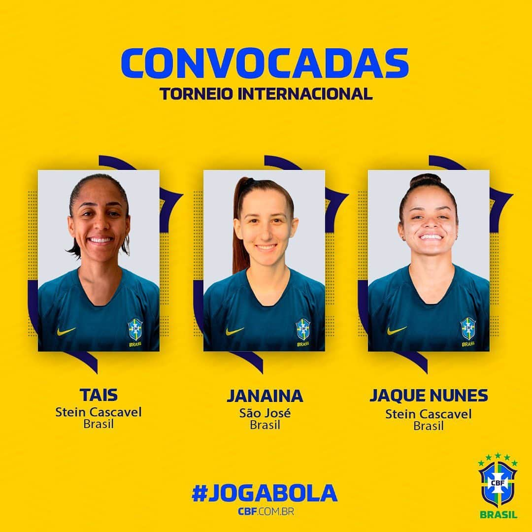 サッカー ブラジル代表チームさんのインスタグラム写真 - (サッカー ブラジル代表チームInstagram)「Convocadas! 🇧🇷🤩  O treinador Wilson Sabóia convocou 15 atletas para o Torneio Internacional, que acontece entre os dias 7 e 14 de Maio na cidade de Xanxerê, em Santa Catarina.   Vamos juntos! 💛」4月25日 7時11分 - cbf_futebol