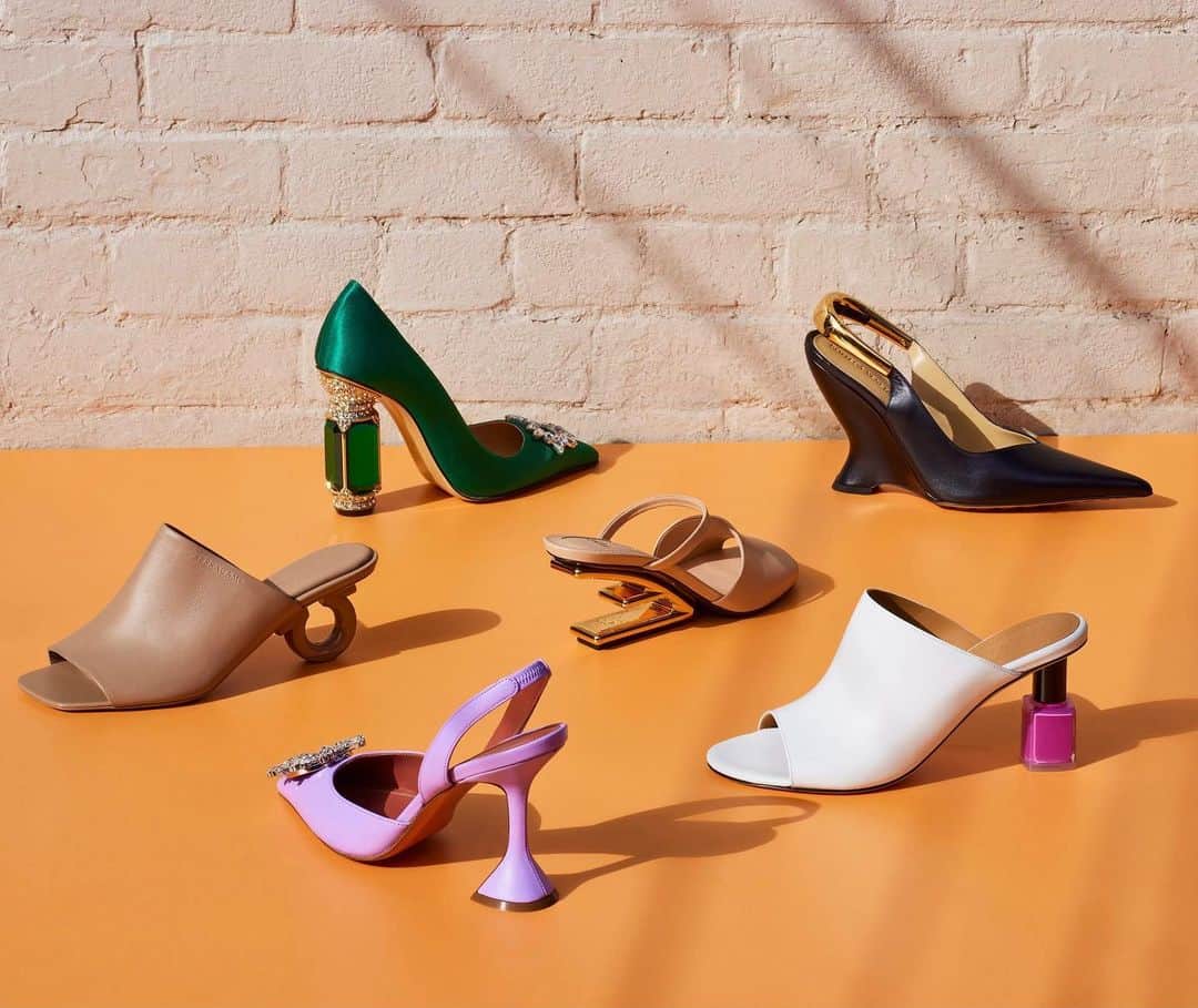 Saks Fifth Avenueのインスタグラム：「Take a peek at our impressive art collection…aka the must-have sculptural heels of the season. Tap or head to the link in our bio to shop. #Saks」