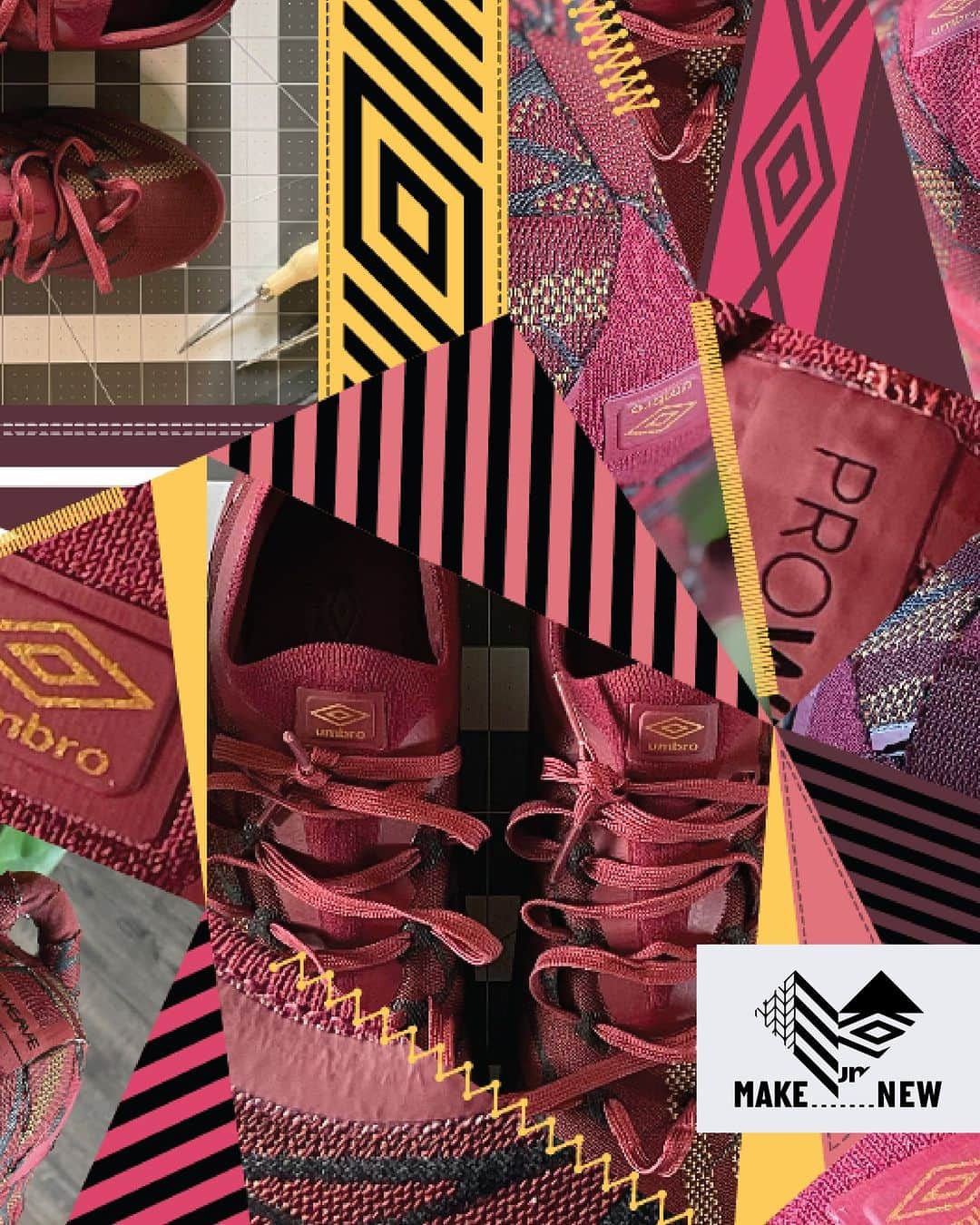 UMBROのインスタグラム：「Ready for more? 👟.  #makenew, chapter 2 with @tuesdaypickup. Launches 3PM UK Time on 25.04.23  #umbro #thisisourgame #upcycle」