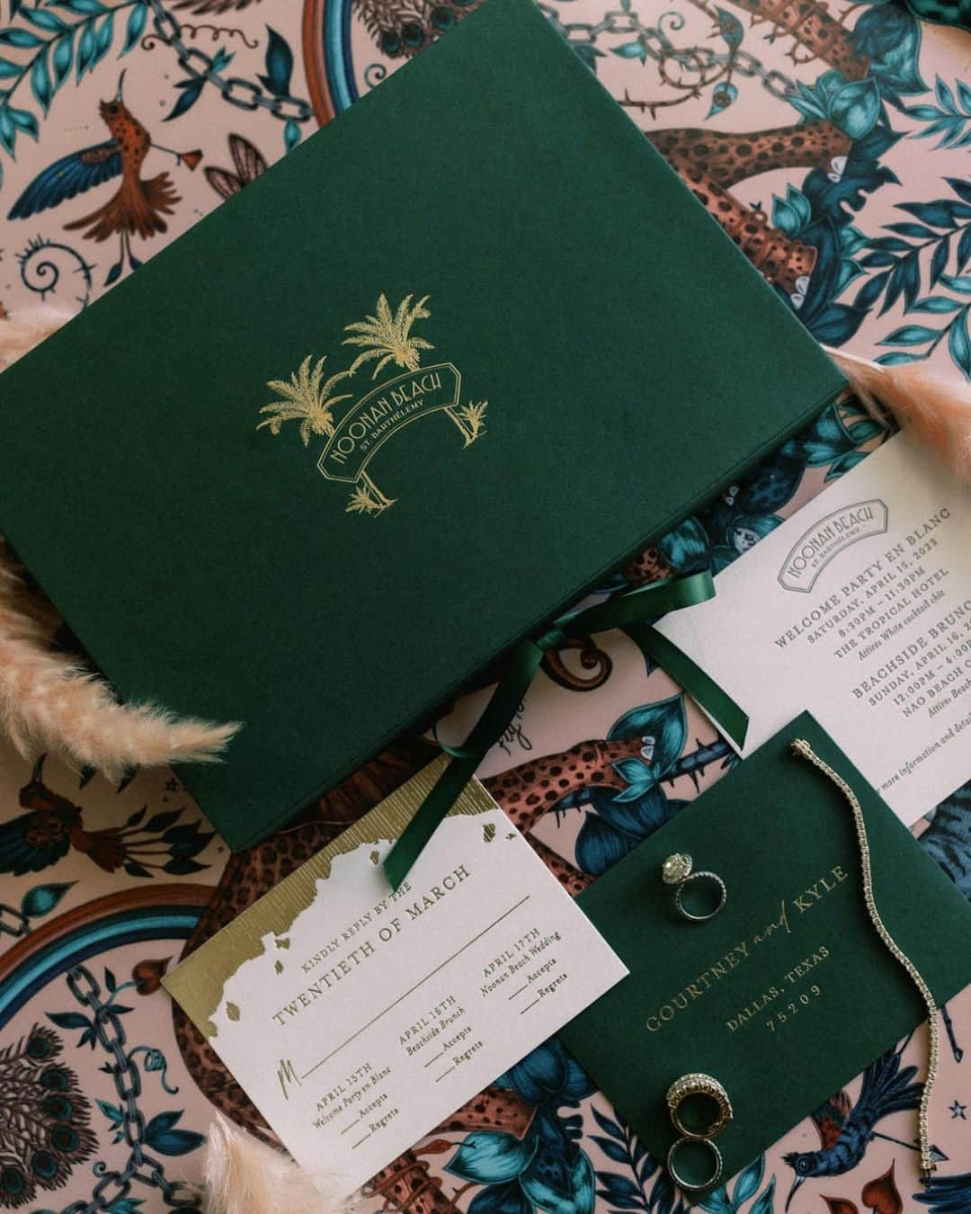 Ceci Johnsonさんのインスタグラム写真 - (Ceci JohnsonInstagram)「Forever looks good on these two. 🤍  Swipe for more details of their lush island wedding in St.Barths, as seen in @TheKnot. ✨  Invitation Design & Event Branding: @cecinewyork Planner: @epicpresentations Event Designer: @epicpresentations 📸 & 🎥: @thebrothersmartens Ceremony & Reception Site: @nikkibeachsaintbarth Florist: @b_floralevents Officiants: Tori Bradburry & Josh Sepkowitz Wedding Dress: @alexperryofficial Reception & After-Party Dresses: @berta via @bblewisville Veil: @bblewisville Suits: @balanicustom Engagement & Wedding Rings: @diamondsdirect Hair and Makeup: @matwulff Wedding Party Attire: @alexperryofficial, @balanicustom Rental Equipment: @nikkibeachsaintbarth Catering: @nikkibeachsaintbarth Cake: @chokolavany.stbarth Entertainment: @nikkibeachsaintbarth, @blackrabbitprojects Welcome Bags: @epicpresentations Transportation: @coolrental  #couturedesign #luxurydesign #luxurystationerydesign #luxuryweddingstationery #luxurysignagedesign #eventbranding #cecicouture #weddingprograms #ceciwedding #placecards #stbarth」4月24日 23時31分 - cecinewyork