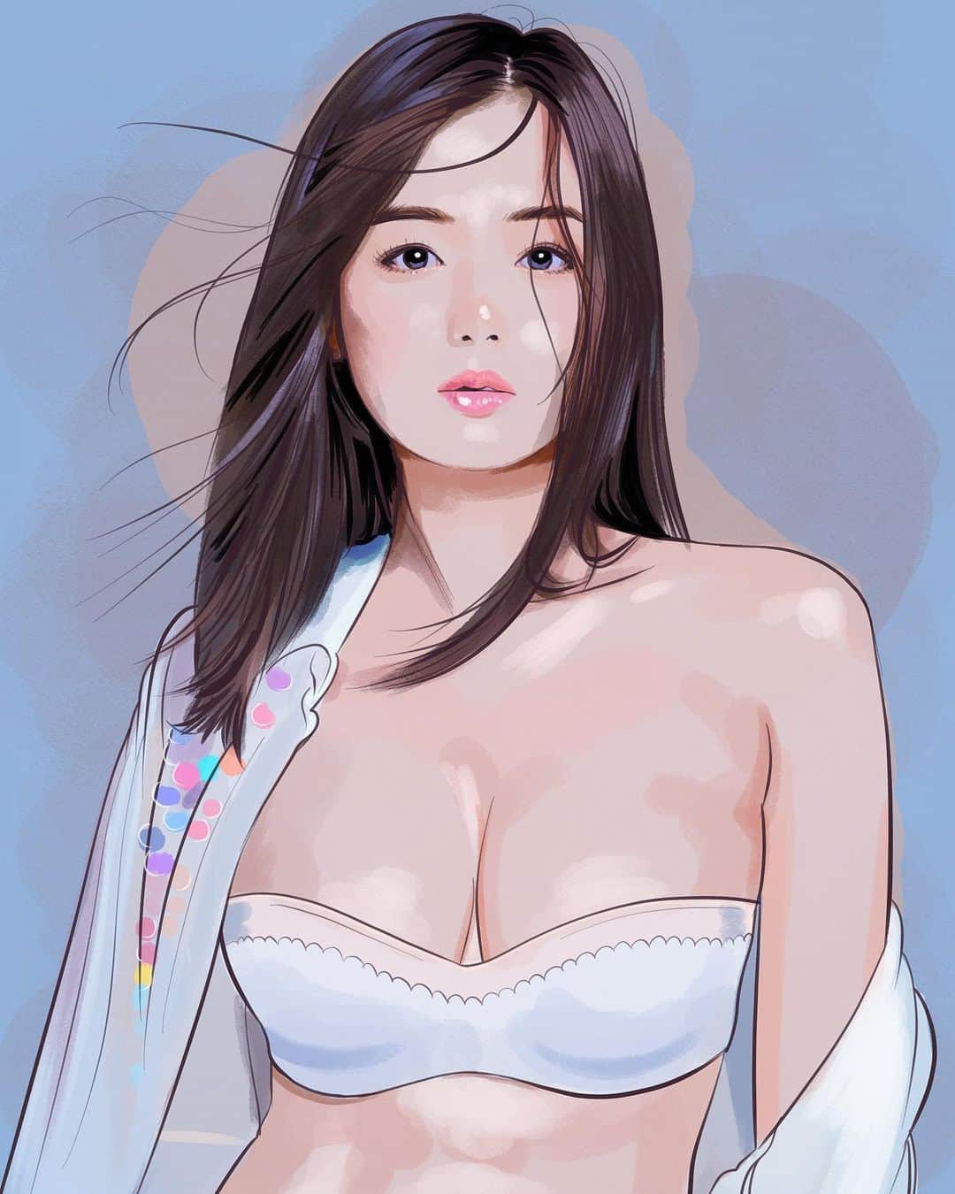 てらりんさんのインスタグラム写真 - (てらりんInstagram)「『片山萌美さん(@moet_mi )』  #イラスト #イラストレーション #女優 #片山萌美 #illustration #portrait #art #drawing #actress #moemikatayama」4月24日 23時30分 - terarin08