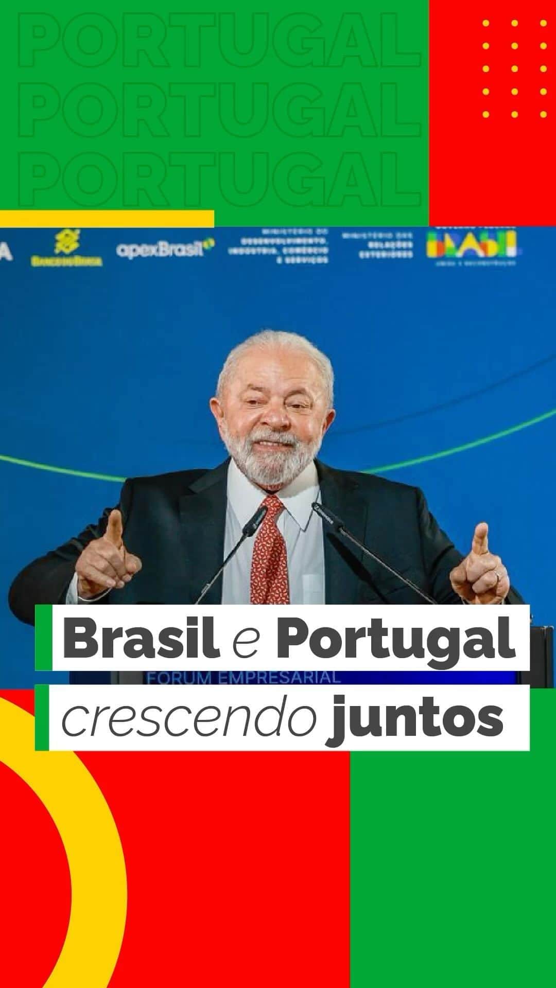 のインスタグラム：「Em viagem a Portugal, o presidente @lulaoficial afirmou que o Brasil está pronto para ser grande, importante e atraente. E que nosso país quer construir parcerias com as empresas portuguesas para construir o que ainda é preciso, sem vender as empresas nacionais.   🎥 Audiovisual/PR」