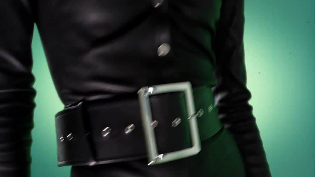 ジトロワのインスタグラム：「DRAW YOUR ATTENTION | featuring our black belted jumpsuit ‘ZOE’ in stretch leather available on jitrois.com #Jitrois Thanks @sofiasilvanas  Sound : @scratchclart @calistakazuko」
