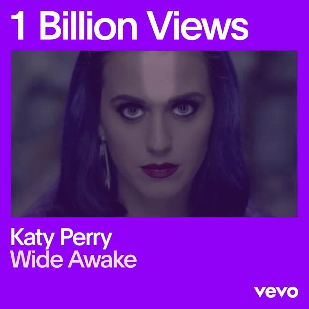 のインスタグラム：「@KatyPerry's 2012 megahit "Wide Awake" just joined the Billionaires Club. Hit the bio link and crank it up one (or a billion more) times 📈」