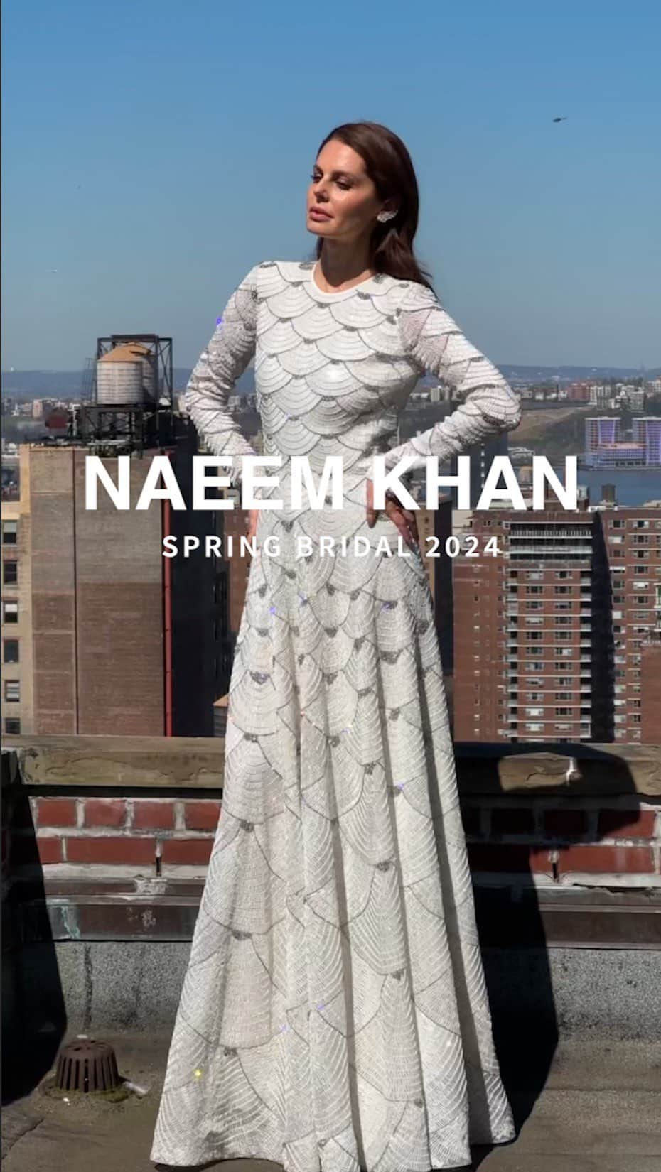 ナイーム カーンのインスタグラム：「Engineered Degrade Scallops. The HOUSE OF KHAN. Naeem Khan Spring 2024 bride. #NKSB2024」