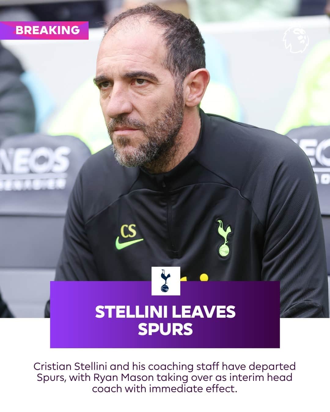 プレミアリーグさんのインスタグラム写真 - (プレミアリーグInstagram)「Cristian Stellini has parted ways with Spurs following the club’s 6-1 loss at Newcastle on Sunday」4月25日 1時39分 - premierleague