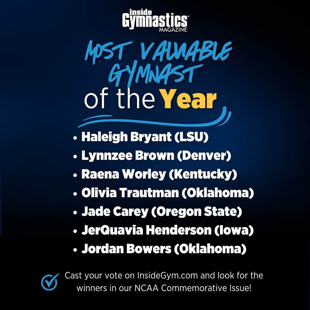 Inside Gymnasticsさんのインスタグラム写真 - (Inside GymnasticsInstagram)「The polls are open! ☑️ Vote now in our 1st Annual Inside Gymnastics NCAA Fan’s Choice Awards!   See the full list of categories & cast your vote on InsideGym.com & look for the results in our 2023 NCAA Commemorative issue!」4月25日 2時00分 - insidegym