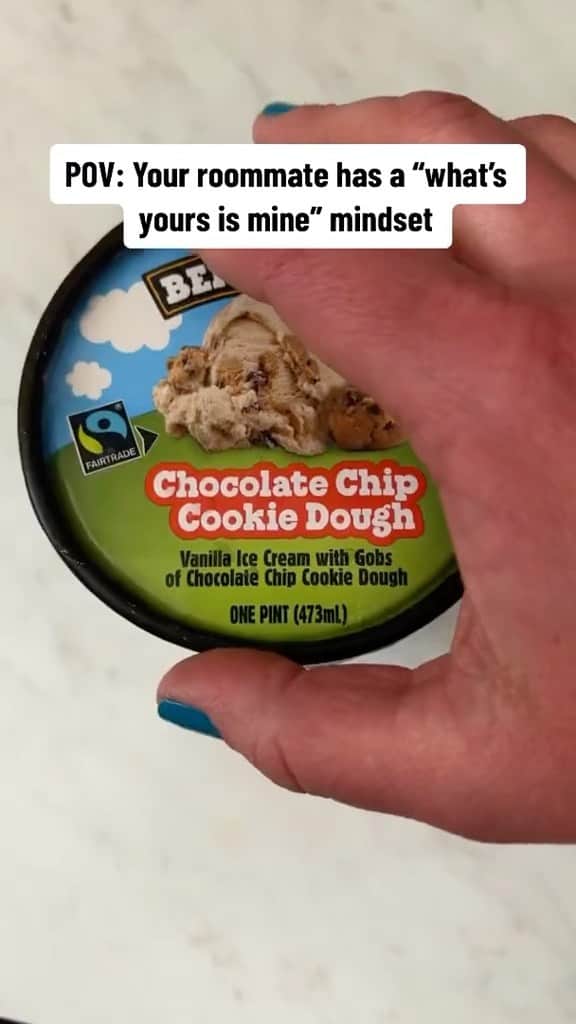 Ben & Jerry'sのインスタグラム：「What the fudge, Alex. #benandjerrys #icecream #roommateproblems #hideyourpint」