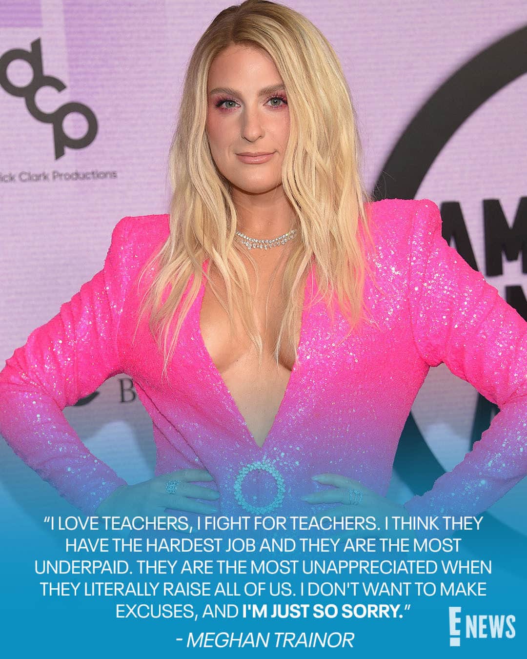 E! Onlineさんのインスタグラム写真 - (E! OnlineInstagram)「Meghan Trainor has issued an apology for a controversial comment she made regarding teachers during a discussion on her podcast. Link in bio to read her full apology. (📷: Getty)」4月25日 2時01分 - enews