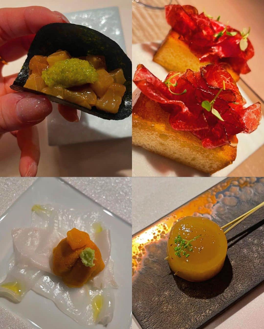 野崎萌香さんのインスタグラム写真 - (野崎萌香Instagram)「Armani Restaurants Insiemeへ🍽  @armanirestaurants   第一回目のゲストシェフは スペイン・バルセロナで活躍するシェフのアルベルト・アドリア🇪🇸  東京のエグゼクティブシェフのカルミネ・アマランテ🇮🇹との 奇跡のコラボレーションのディナーイベントに招待していただき、 行ってきました✨  どのお料理も全部満足度が高くて、日本の文化や食材に インスピレーションを沢山うけていて、 醤油のアイスクリームをパリパリに焼いた海苔ではさんでたべたり、 蜜柑ゼリーと山葵のコラボだったり🍊  私たち日本人には盲点になっていて 思いつかない様な切り口からの食材の組み合わせと食べ方が新鮮で 驚かせられっぱなしのとても楽しく美味しいディナーのひと時でした！  dress... @emporioarmani   #armani  #armanirestaurant  #tokyo」4月25日 2時03分 - moeka_nozaki