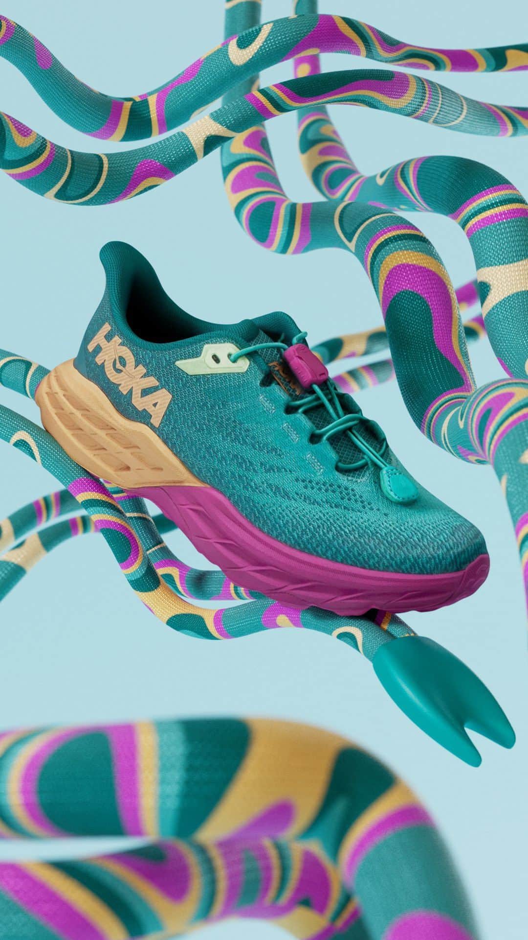 ホカオネオネのインスタグラム：「What does it feel like to lace up the #HOKAKids Speedgoat 5? Max (9-years-old) lets us know. 🐍👟  A trailblazer for the next generation, the brand-new kids’ Speedgoat 5 is engineered with the same rugged performance features. The kids’ version includes durable lugs, a 30% sugarcane EVA midsole, and a quick toggle lace for adjustments on the fly. Just in time for spring and summer adventures on the trails!  Speedgoat 5 for Kids 🐐, now available at the 🔗 in our bio.  #HOKA #FlyHumanFly #HOKAKids #KIDpossible #MightyFeels #Speedgoat5」