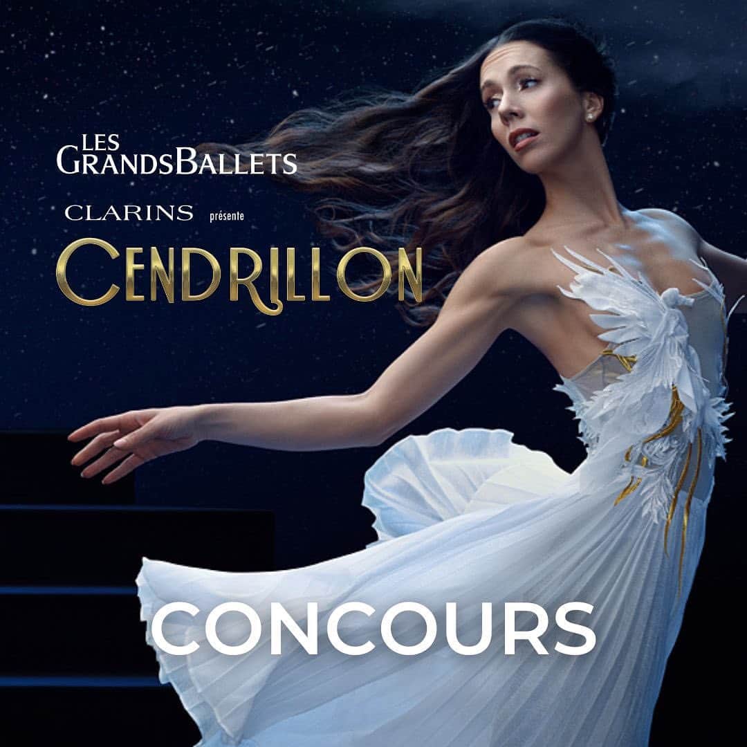 Clarins Canadaのインスタグラム：「CONCOURS CENDRILLON | FÊTE DES MÈRES ✨   Laissez-vous emporter par la magie de #CendrillonGB, un spectacle des Grands Ballets présenté par Clarins!  Courez la chance de gagner quatre billets en loge pour la représentation du samedi 3 juin à 14h à la Place des Arts, ainsi qu'un sac-cadeau surprise #AvantMinuit de Clarins 🎁  Pour participer : - Suivez notre page et celle de @clarinscanada  - Aimez cette publication - Inscrivez-vous en suivant le lien dans la bio.  Le concours se terminera le 13 mai à 23h59. Le gagnant sera tiré au sort et contacté par message privé le 14 mai.  Les participants doivent avoir plus de 18 ans et résider au Québec. Aucun achat requis.  --  CINDERELLA GIVEAWAY | MOTHER'S DAY ✨   Let yourself be carried away by the magic of #CinderellaGB, Les Grands Ballets' new show presented by Clarins!  Enter for a chance to win four box tickets to the performance on Saturday, June 3rd at 2 p.m. at Place des Arts, along with a #BeforeMidnight surprise kit from Clarins 🎁  To participate: - Follow our page and @clarinscanada  - Like this post - Register your participation by following the link in bio.  The contest will end on May 13th at 11:59 p.m. The winner will be contacted on May 14th.  The giveaway is only available to Quebec residents above the age of 18. No purchase required.  Photo : Sasha Onyshchenko Danseuse/Dancer : Rachele Buriassi」