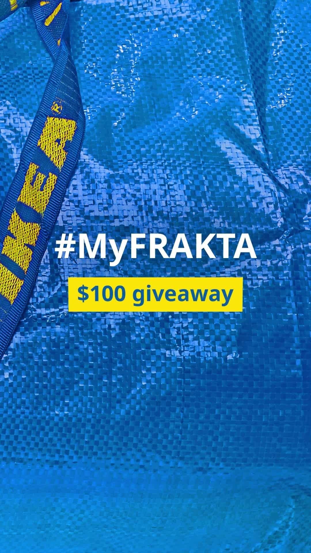 IKEA USAのインスタグラム：「***Giveaway closed*** Last call for #MyFRAKTA entries! Share your iconic blue bag pics for a chance to win $100 IKEA gift card.  Enter by posting your FRAKTA photo to your feed, tag @ikeausa, #MyFRAKTA, and #SweepstakesEntry. 5 winners will be chosen. Giveaway ends 4/25. See link in bio for details.」
