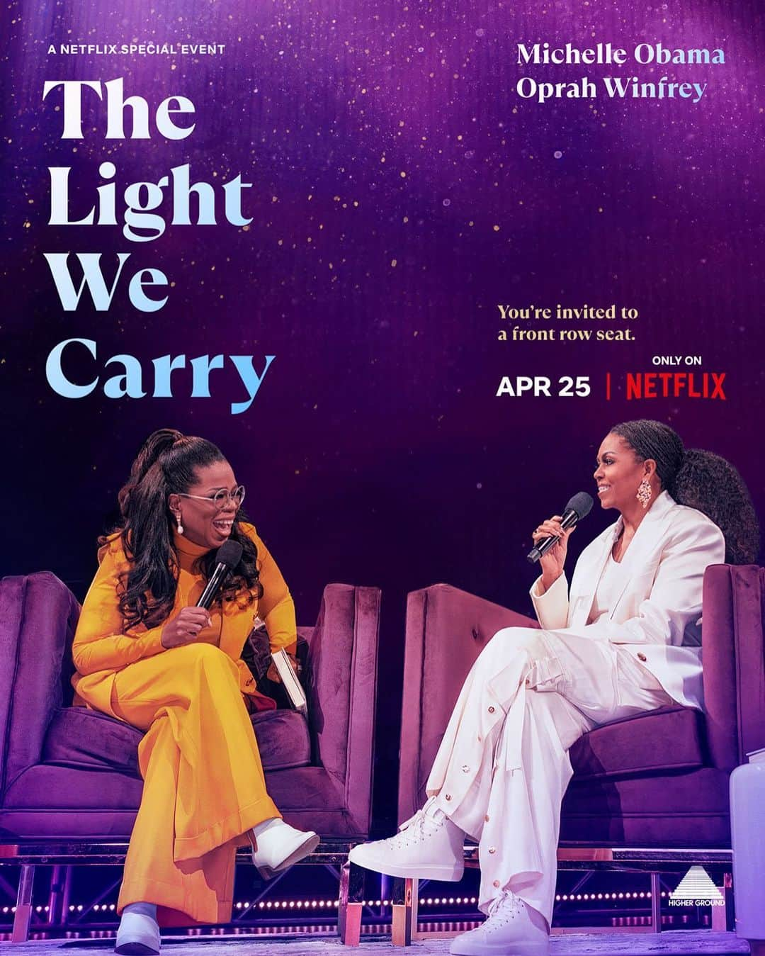 ミシェル・オバマのインスタグラム：「The Light We Carry with @Oprah streams tomorrow on Netflix! Are you ready? I can’t wait for you to watch soon. 💃🏾」