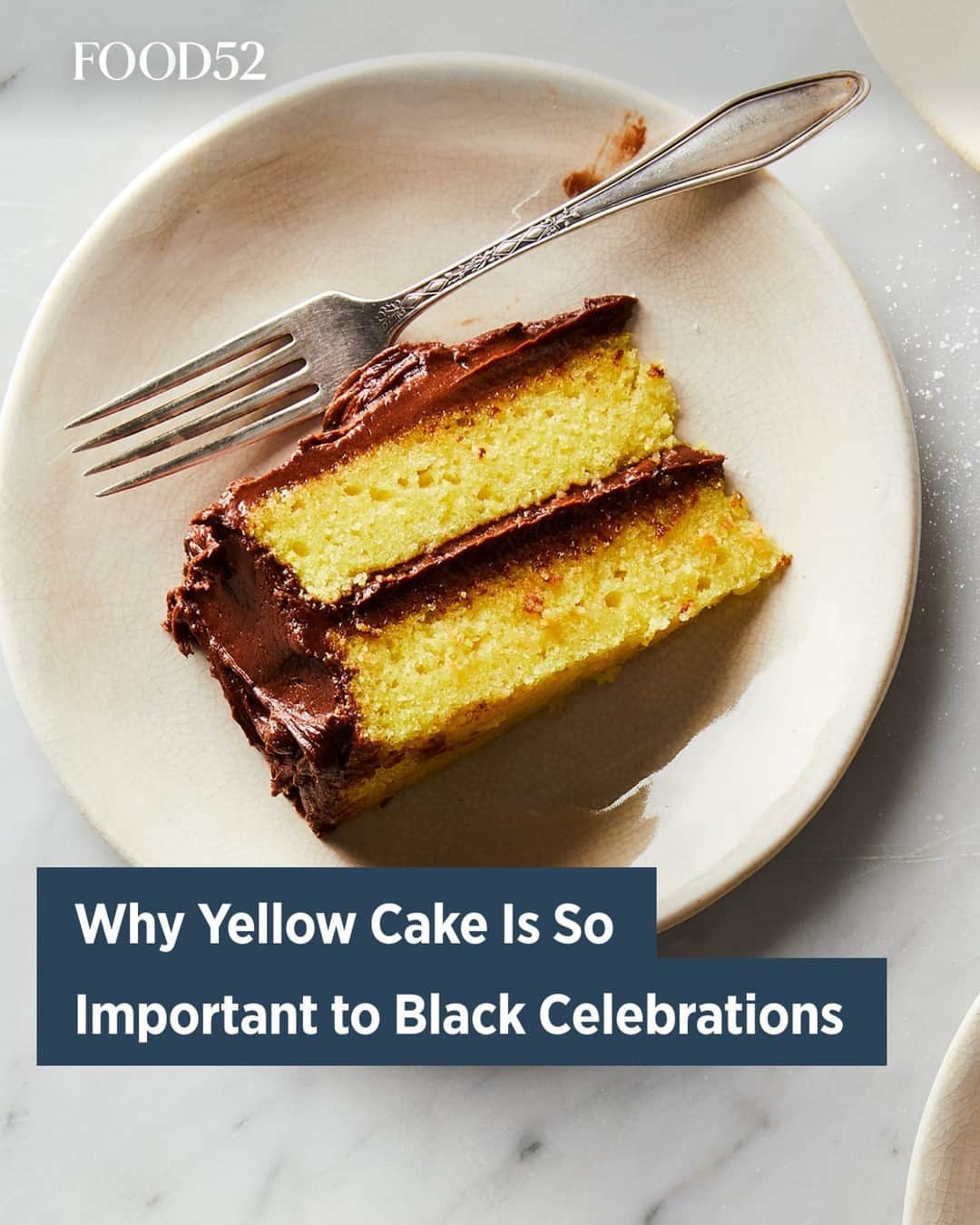 Food52のインスタグラム：「"From a box or from scratch, it's an essential element of my community." — @audiophilegirl explains the history and importance of yellow cake to her community at the link in our bio. 📸: @rockyluten #f52community #f52grams」