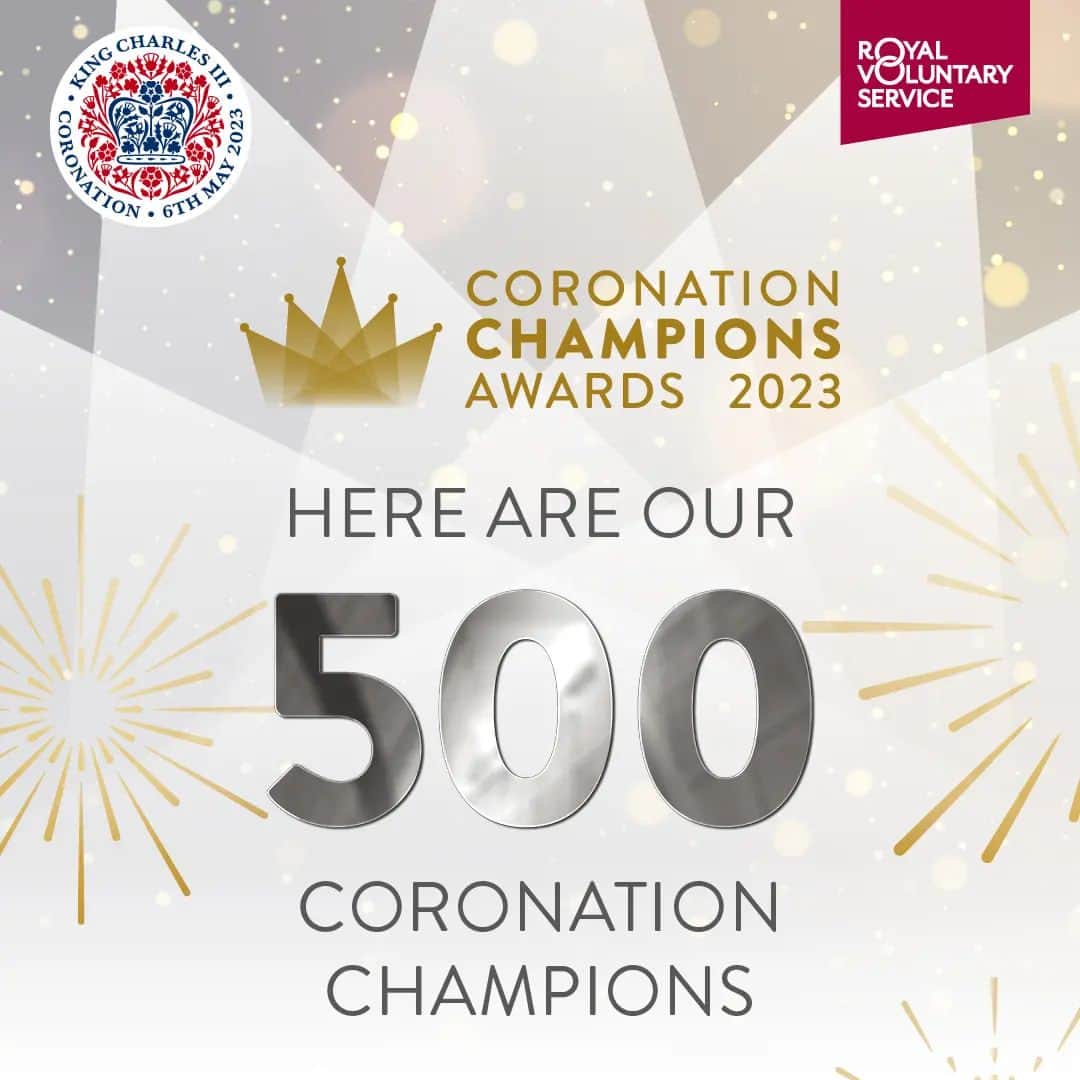 ロイヤル・ファミリーのインスタグラム：「The wait is finally over! We are pleased to announce the Royal Voluntary Service’s list of 500 Coronation Champions 🏆   After receiving almost 5,000+ nominations, we are in awe of everyone’s stories and the extraordinary contributions made.  Thank you to everyone who took the time to nominate someone, the expert judging panel for helping us in what was a very challenging task, and to Her Majesty The Queen Consort @theroyalfamily for all the incredible support.  Visit the Royal Voluntary Service website today to see the full list 🔗  Congratulations, Coronation Champions! We can’t wait to celebrate with you over the next few weeks! 🥳」