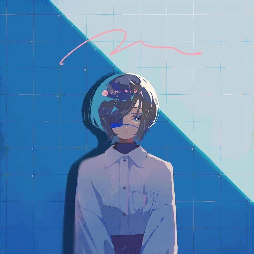 色田のインスタグラム：「blue.  #illustration #art #イラスト #イラストレーター #イラストレーション #いらすとぐらむ」