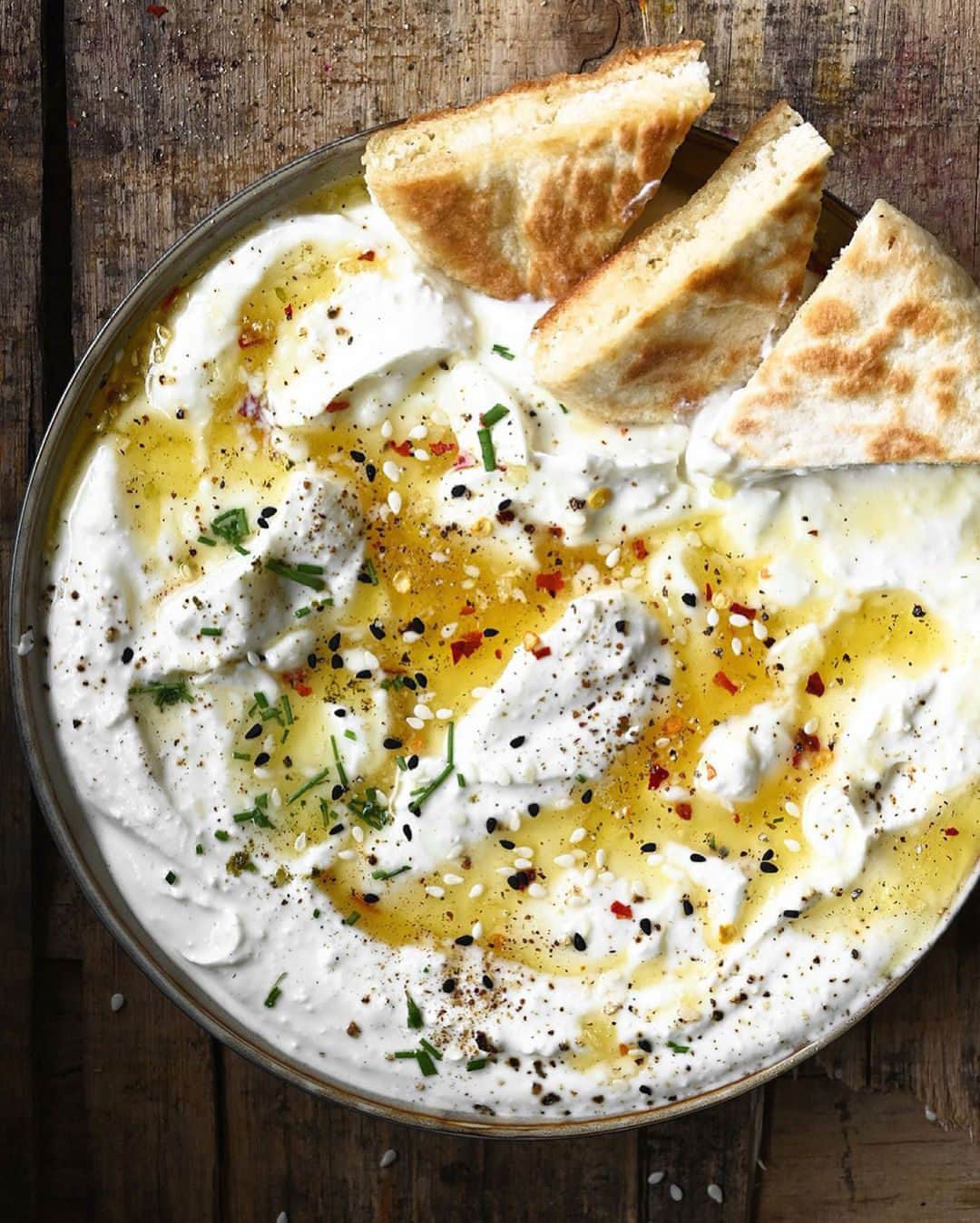 Food52のインスタグラム：「The creamiest, dreamiest dip you’ve ever imagined! Bonus: any leftovers can be used as a sandwich spread or a salad dressing. Tap the link in bio for @anna_s_table's Whipped Feta Dip recipe. #f52community #f52grams」