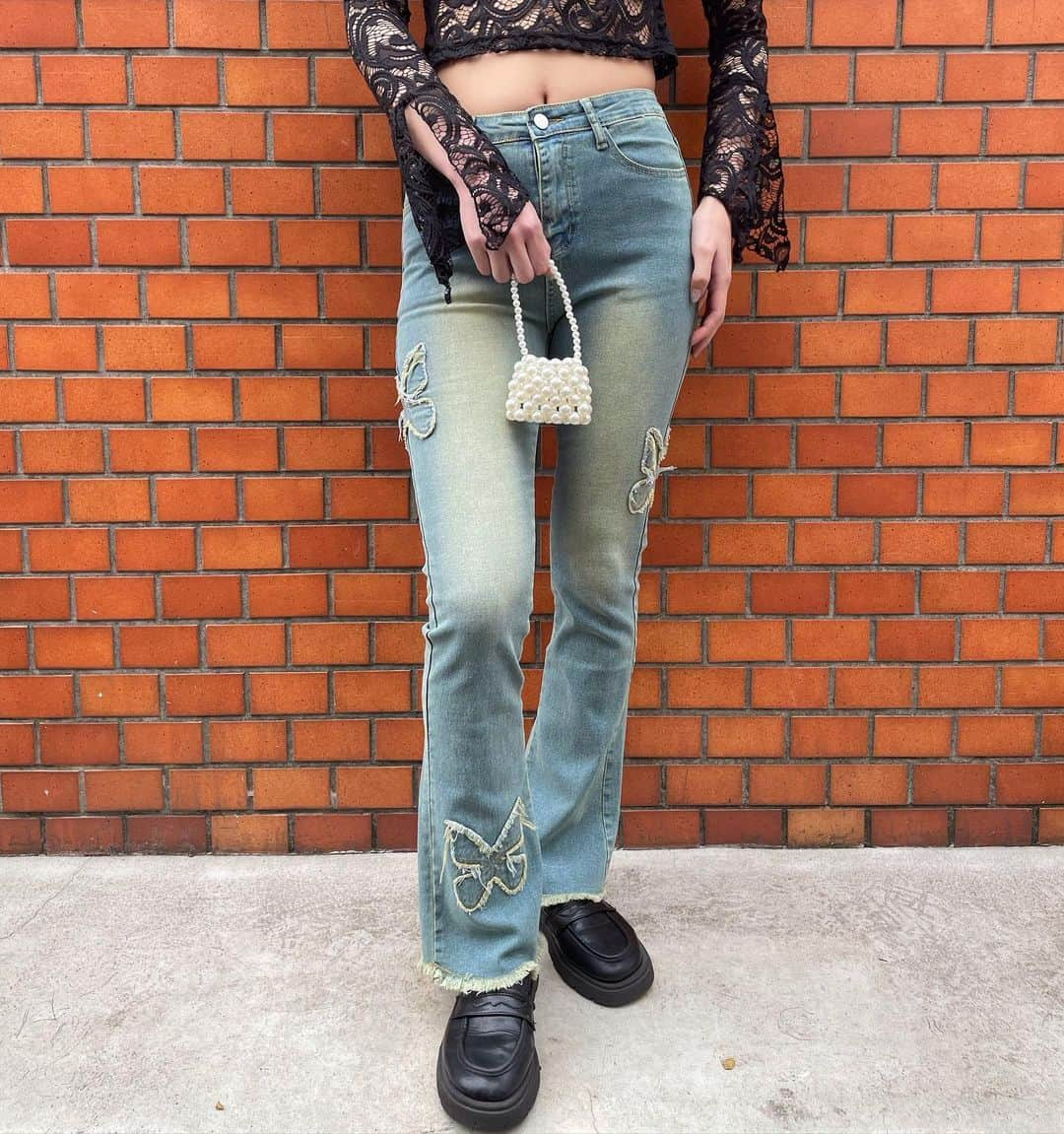 NADIAさんのインスタグラム写真 - (NADIAInstagram)「˚✧₊⁎ NEW IN˚✧₊⁎  🦋Butterfly denim pants🦋 ¥9,990 (tax in)  tops・bagもnadiaの商品です☆  お気軽にお問い合わせ下さい！  皆様のご来店心よりお待ちしております✨」4月25日 13時00分 - nadia_corazon