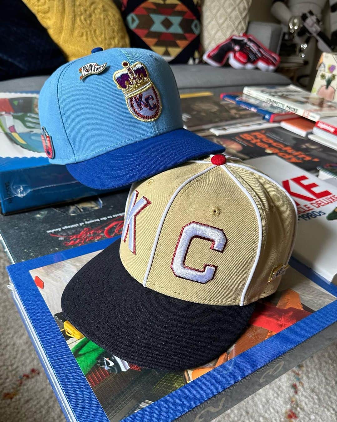 Mr. Tyさんのインスタグラム写真 - (Mr. TyInstagram)「Psssst, bringing a few options for for KC Saturday, April 29th. After my trip to the Negro League Museum, I knew I wanted to create some Monarchs fitteds. This one isn’t a Hero, doesn’t even have a name- just wanted to put my own spin on the classic big KC logo.  Vegas gold, white piping, navy visor, red button, green UV, and the 100th Anniversary Negro league side patch! No back hit on this one, I didn’t want the piping to interfere with the logo.  The 22 pin was another Negro League Museum pickup, but this one will come with the “Thank You” pin also.  #capson #fittedcap #fittedfiend #teamfitted #kcfitted #nlbm #thatfittedmean #stayfitted #59fifty #kc #kcmonarchs #igfittedcommunity #myfitteds #nlb #fittednation #neweracap #fittedfam #neweracaptalk #fittedsnob #stayfitted #newera #monarchs #kansascity #negroeleague #negroleaguebaseball」4月25日 23時15分 - regularolty