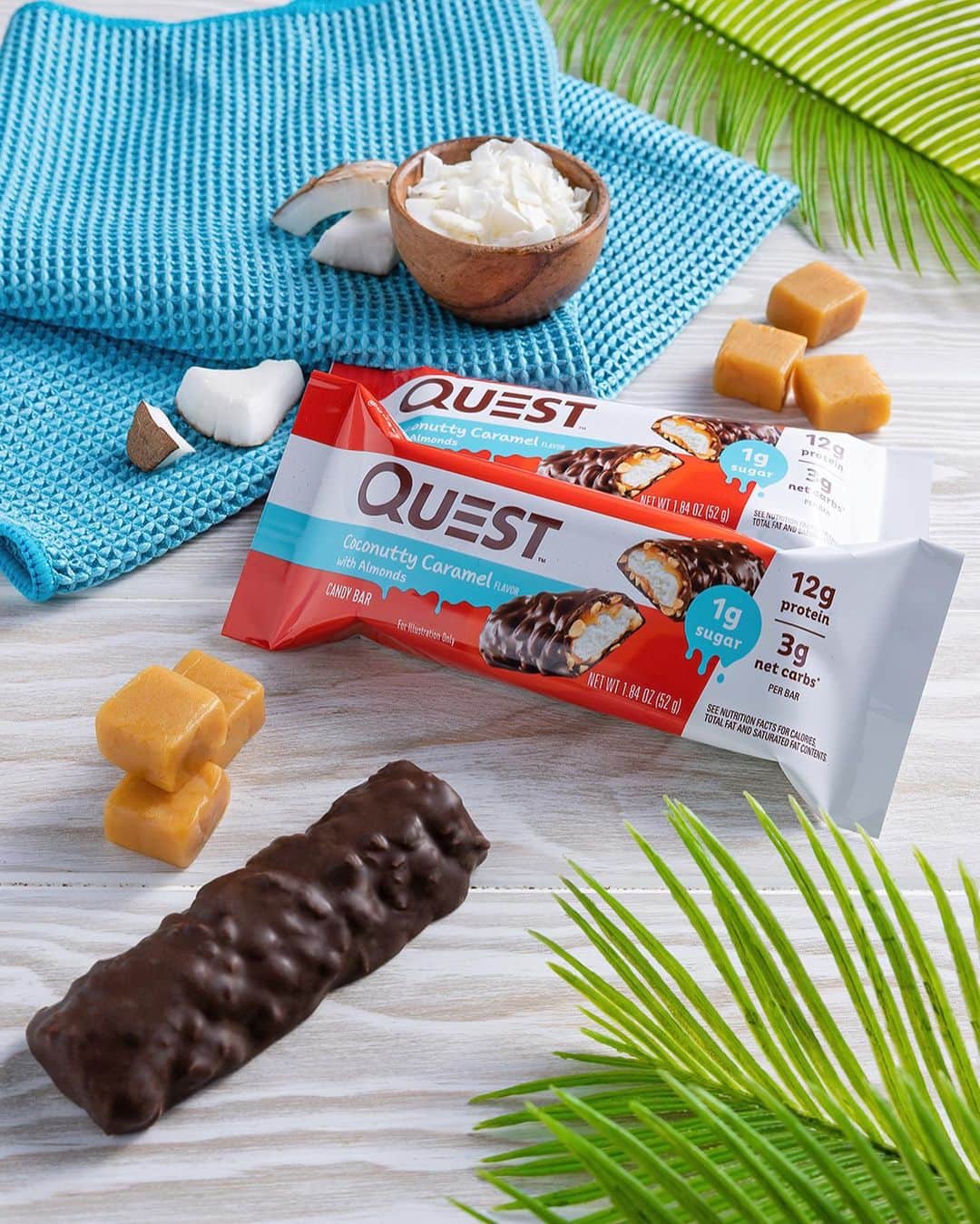 questnutritionさんのインスタグラム写真 - (questnutritionInstagram)「DOUBLE TAP to welcome the Coconutty Candy Bites & Candy Bar! 🥥😋🍫 Enjoy chucks of real coconut, caramel, & almonds covered in a chocolatey coating for a sweet & satisfying candy experience. 😍 • Candy Bites: <1g sugar, 5g protein, & 1g net carb per bite. Available online & in stores at @Amazon, QuestNutrition.com, @Target,  Walmart (online only), @HyVee (Midwest), @Wegmans (Northeast, Mid-Atlantic), & your local health/nutrition stores nationwide. * Candy Bars: 1g sugar, 12g protein, & 3g net carbs per bar. Available online & in stores at @Amazon, QuestNutrition.com, @HyVee, @meijerstores (Midwest), @VitaminShoppe, & your local health/nutrition stores nationwide. #OnaQuest #QuestNutrition」4月25日 22時00分 - questnutrition