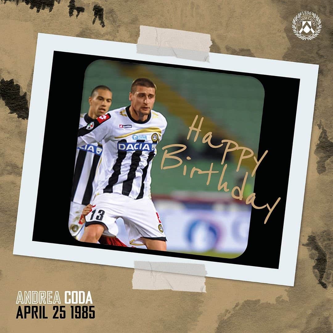 ウディネーゼ・カルチョのインスタグラム：「Buon compleanno Andrea Coda 🎊 Happy birthday #Coda 🥳  ⚪⚫ #AlèUdine #ForzaUdinese #UdineseLegends」