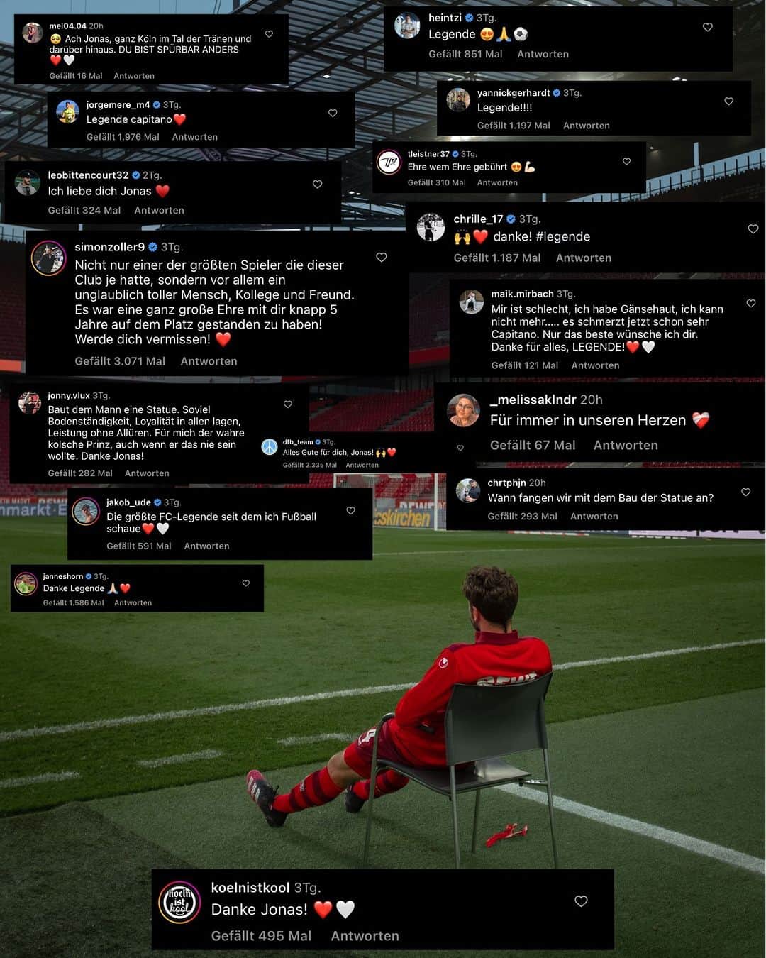 1.FCケルンのインスタグラム：「Da hat einer vieles richtig gemacht in den vergangenen elf Jahren! ❤️🤍 _____ #effzeh #Hector」