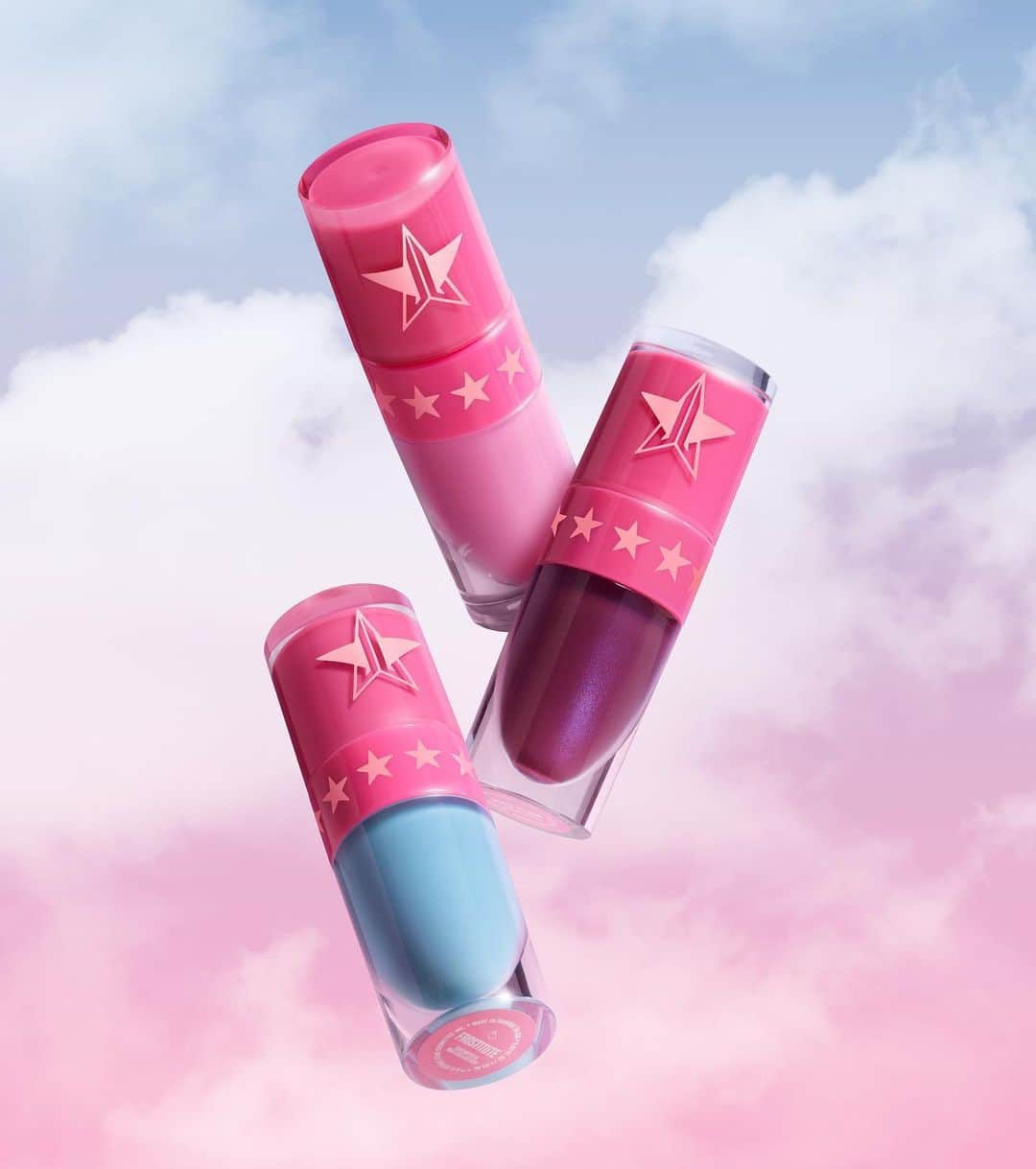 Jeffree Star Cosmeticsのインスタグラム：「BITE SIZE & SO SWEET 🍭 Our new Cotton Candy Queen #velourliquidlipstick threesome pack is perfect for a play of color 💖 #jeffreestarcosmetics #cottoncandy」