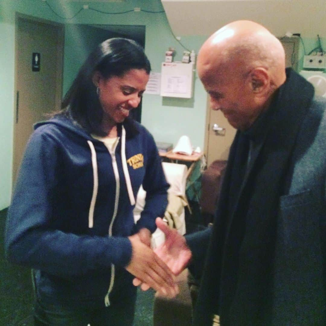 レネイ・エリース・ゴールズベリイのインスタグラム：「Lamenting the passing of #HarryBelafonte this morning, I said out loud-I wish there was a picture of the moment I first met him... I was in a restaurant with my newborn son. Mr. Belafonte walked in, saw my son, and took it upon himself to bless him. He didn’t know me, my son, or my story. He didn’t know the miracle that had finally given this child to me. But he understood his legacy. He walked through the world, in my opinion, mindful of passing it down. I imagine he saw all little black boys as miracles worthy of a hand of blessing placed upon their heads… Thank you @damian_woetzel for reaching out to me this morning with this pic. I had completely forgotten that he had come to see @HamiltonMusical when it opened at the public theater. I’m so grateful for his blessing and for his legacy. May we see the world as you did, Mr Belafonte… filled with opportunities to bless each other.  Rest in peace.  #rip」