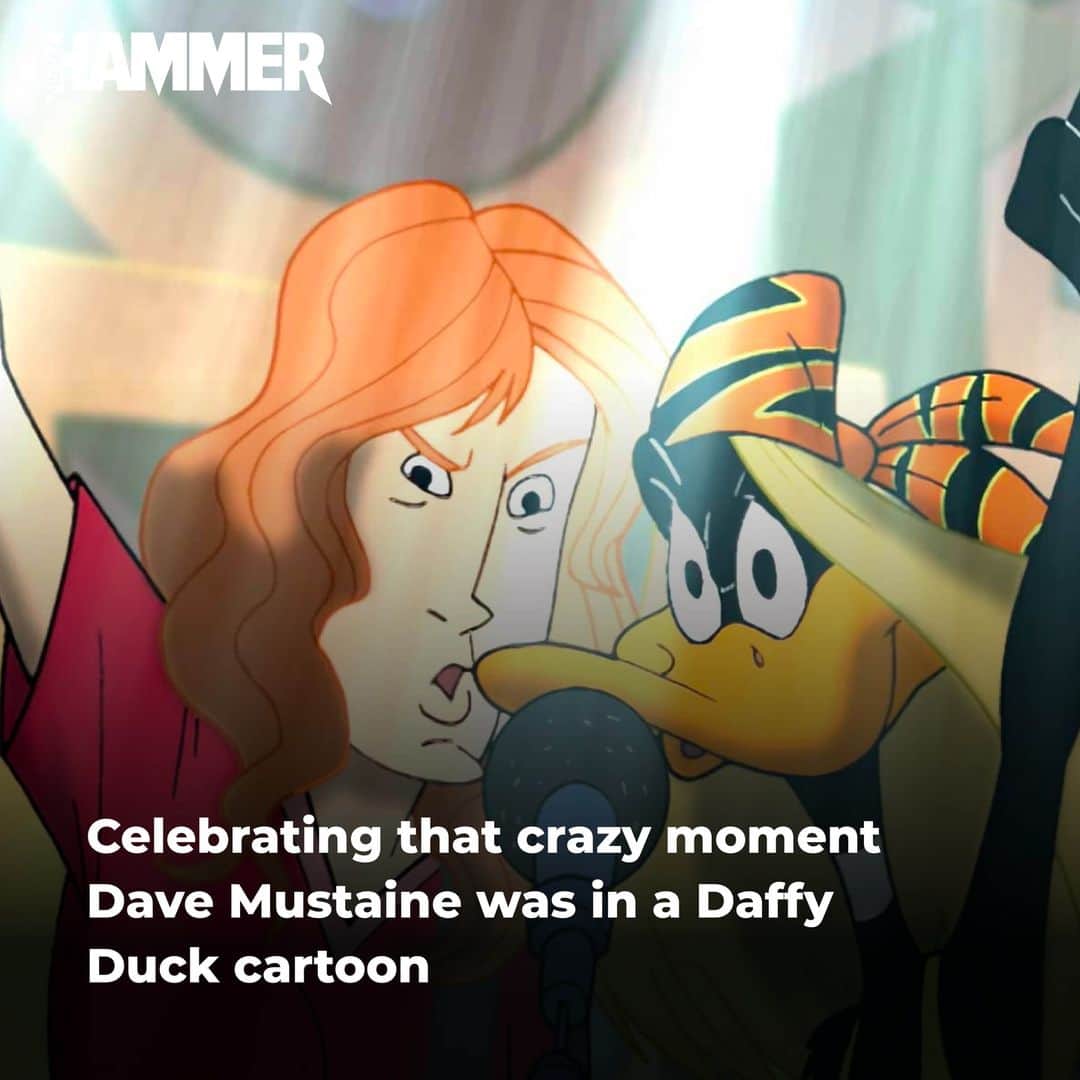 METAL HAMMERのインスタグラム：「The crossover we never knew we needed. Find out more via the link in the bio 🦆  #Megadeth #megadethfans #davemustaine #mustaine #thrash #thrashmetal #heavymetal #metal #daffy #daffyduck #duckdodgers #looneytunes #warnerbros #metalhammer」