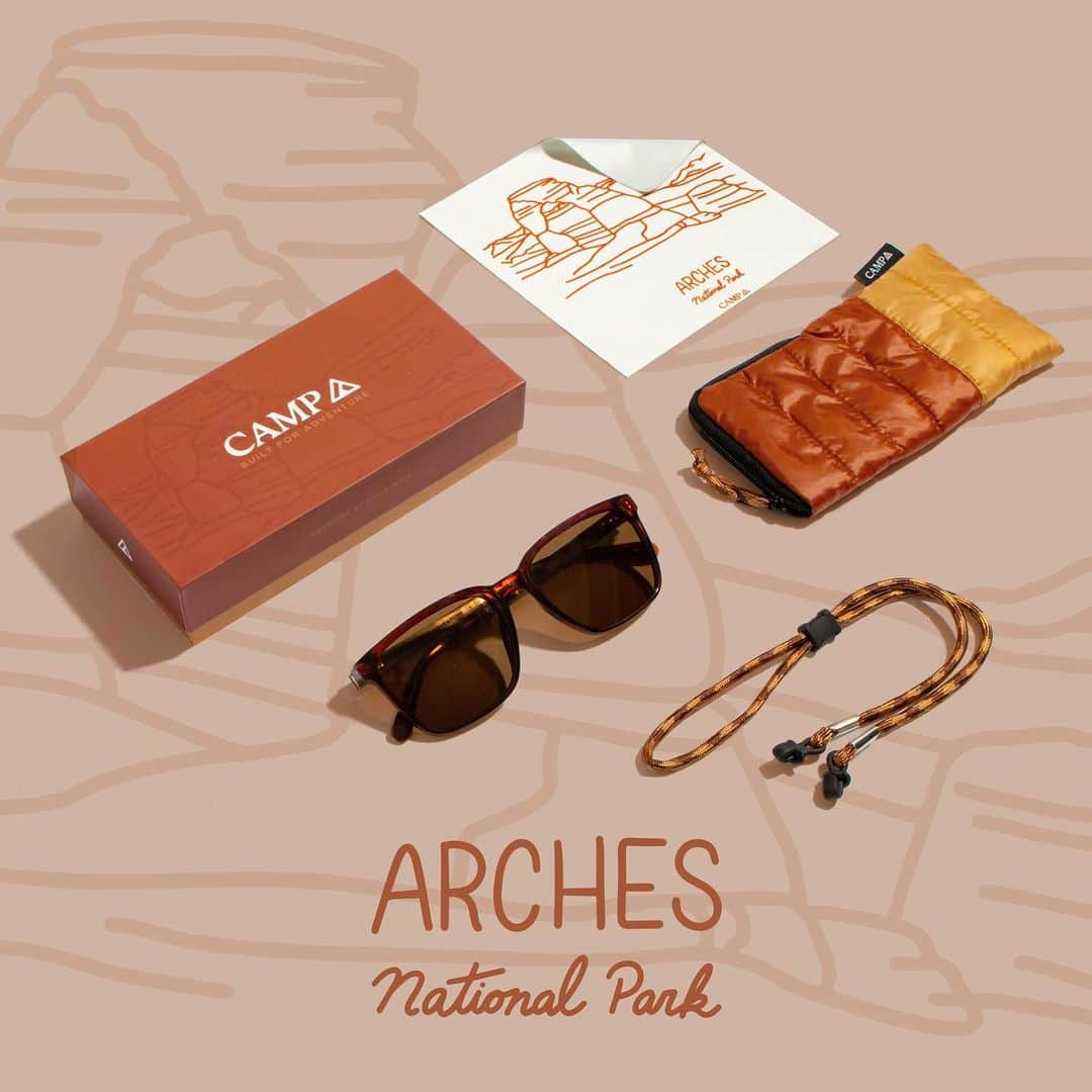 シュウッドさんのインスタグラム写真 - (シュウッドInstagram)「We're kicking off #NationalParkWeek with a very special announcement! 🥁  We are proud to introduce the CAMP National Parks Collection; a capsule collection of new CAMP frames & bundles that celebrate four of the most iconic National Parks around the U.S.  Each frame comes with a color-coordinated sleeping bag pouch, sunglasses strap, illustrated cleaning cloth and decorative packaging, with original designs by illustrator and designer, Emma Boys (@emmaboysdesign).  With every purchase of the CAMP National Parks Collection, we will donate 5% of sales to local non-profits working to support each of the four parks recognized in this collection.  Use the link in our bio to learn more about the giveback program and shop the collection!」4月25日 19時56分 - shwoodshop