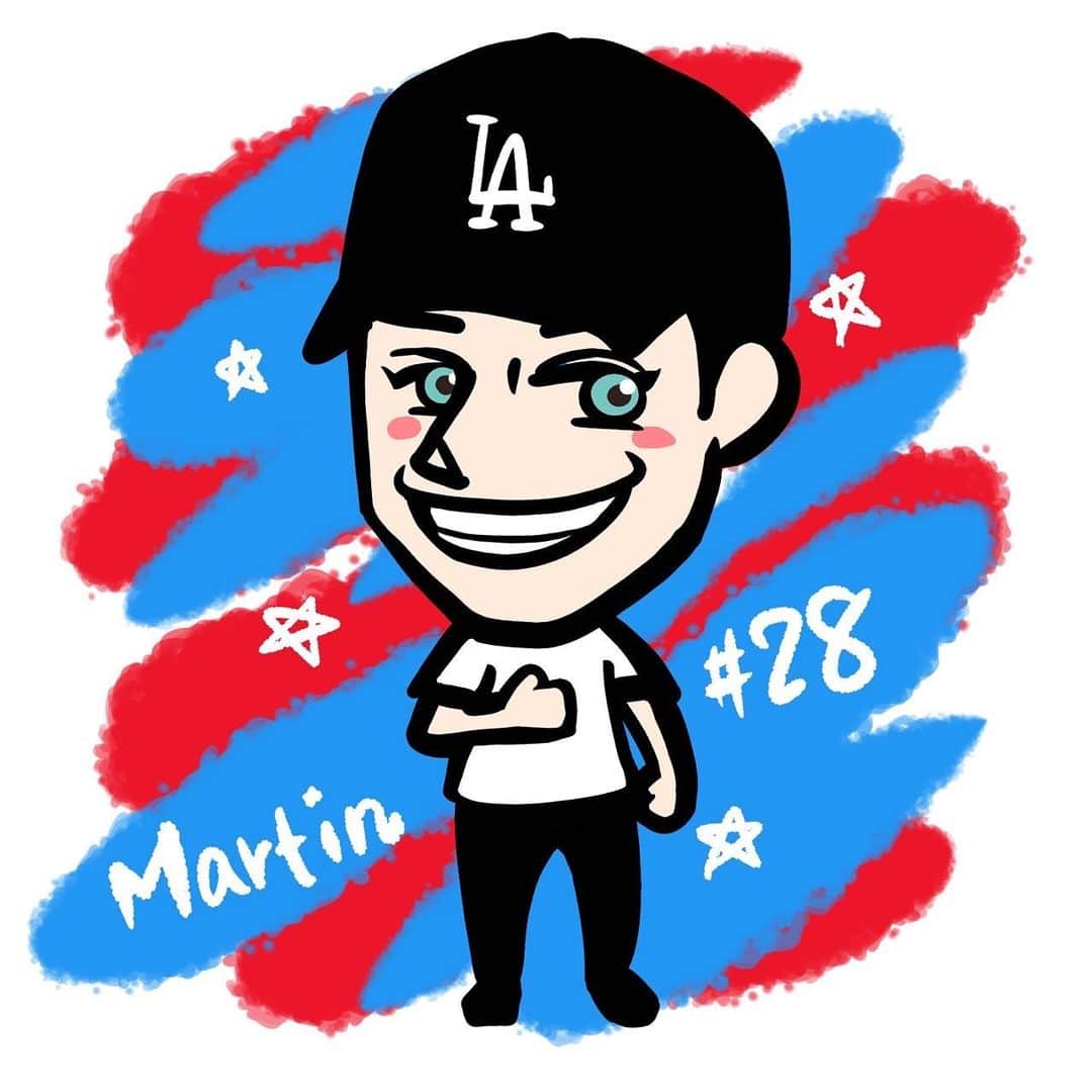 マーティンのインスタグラム：「. あれしんがお誕生日に描いてくれたマーティン！！！  可愛い！！！ ありがとうございマーティン！！！  #あれしんのすけ #イラスト #似顔絵 #yesマーティン #いただきマーティン」