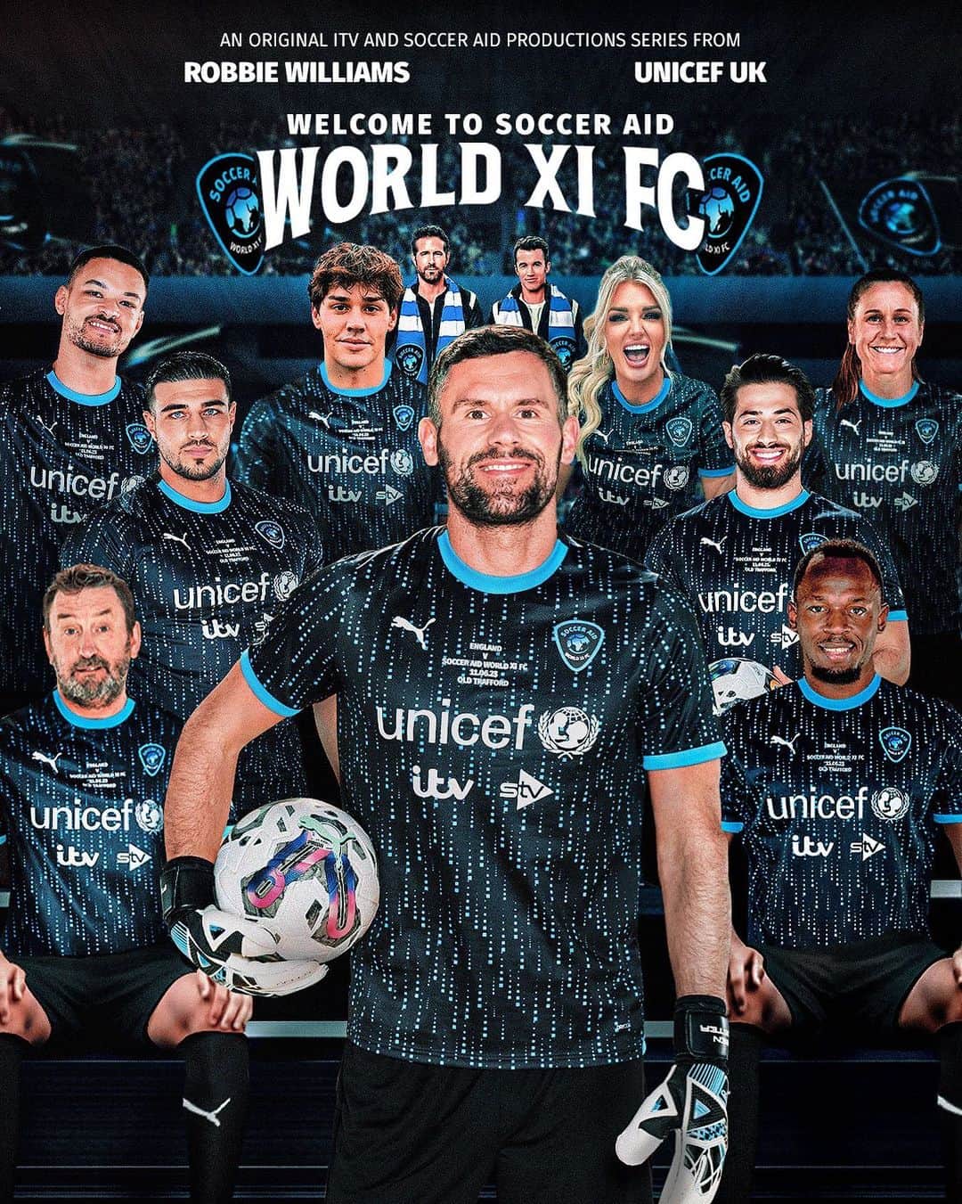 ベン・フォスターのインスタグラム：「Fresh off a historic promotion with @Wrexham_AFC 🏆  Welcome to #SoccerAid, @BenFosters! 💙   Don't miss your chance to be there! Ticket link is in our bio. ☝️」