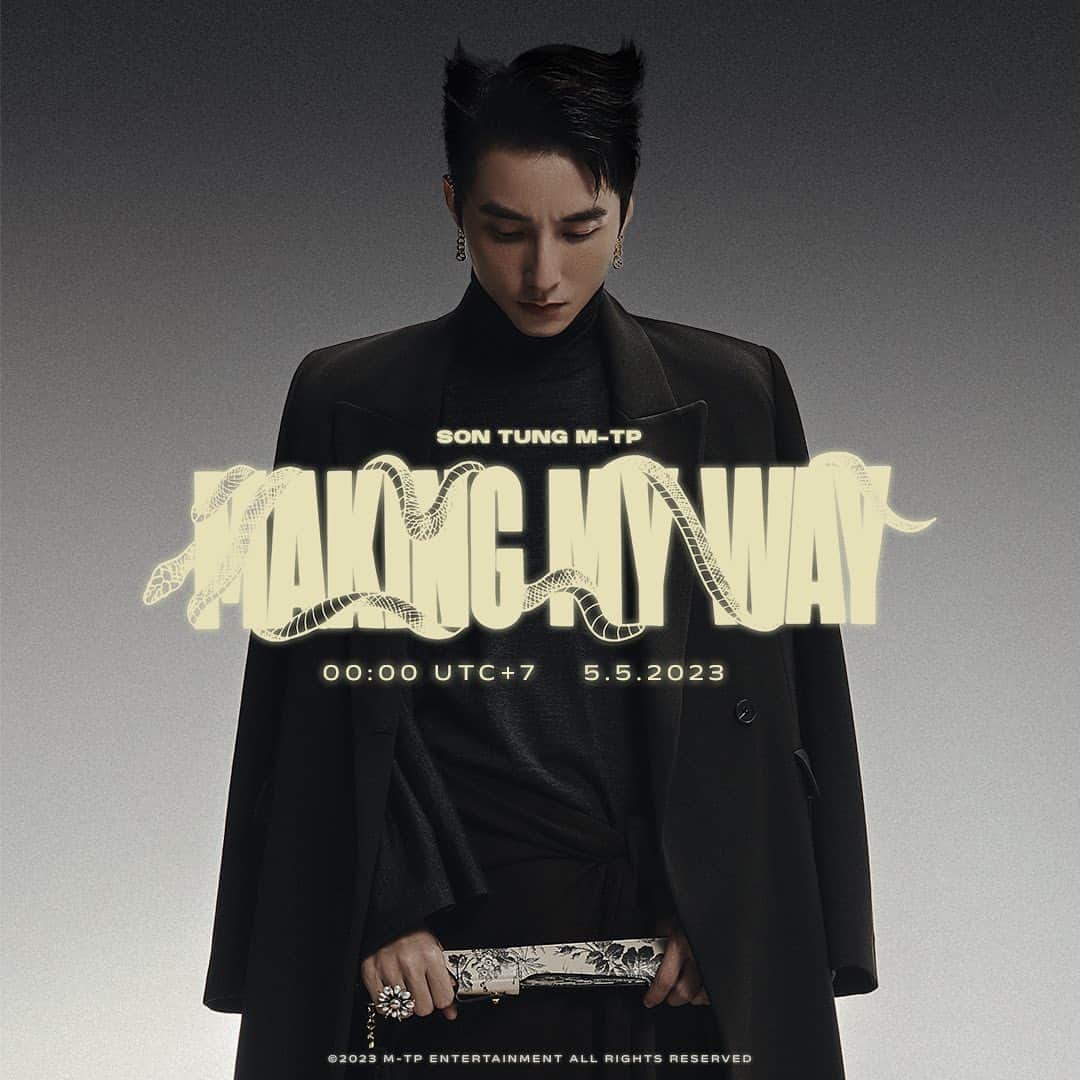 ソン・トゥンM-TPのインスタグラム：「MAKING MY WAY will be officially released at 00:00 on 5/5/2023 on all streaming platforms !  Pre-save link is ready in my bio ☝🏼☝🏼☝🏼✨✨✨」