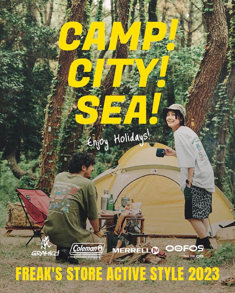 春日潤也のインスタグラム：「@freaksstore_official  街から車でCAMP🏕行って帰りに海🌊で散歩なんて最高な組み合わせな休日の過ごし方🌲⛺️🌲しちゃいました😁 是非覗いてみてね！  #freaksstore  #camping  #sea  #dog」